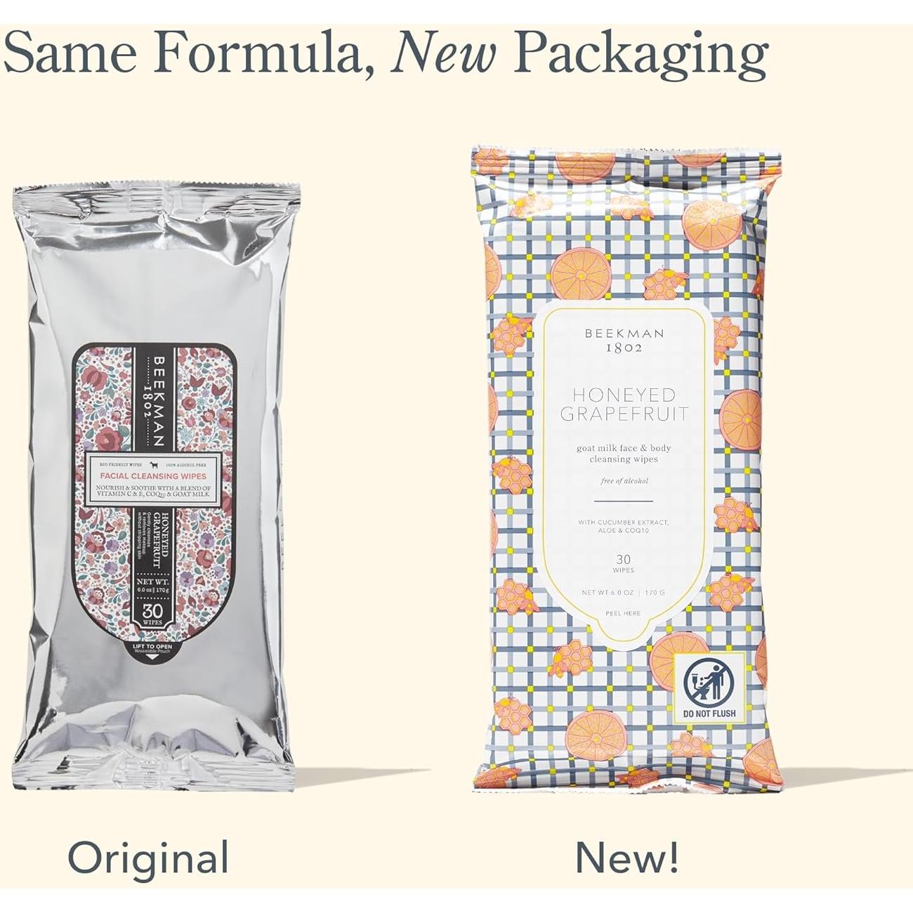 Toallitas limpiadoras Beekman 1802 con leche de cabra - 30 unidades