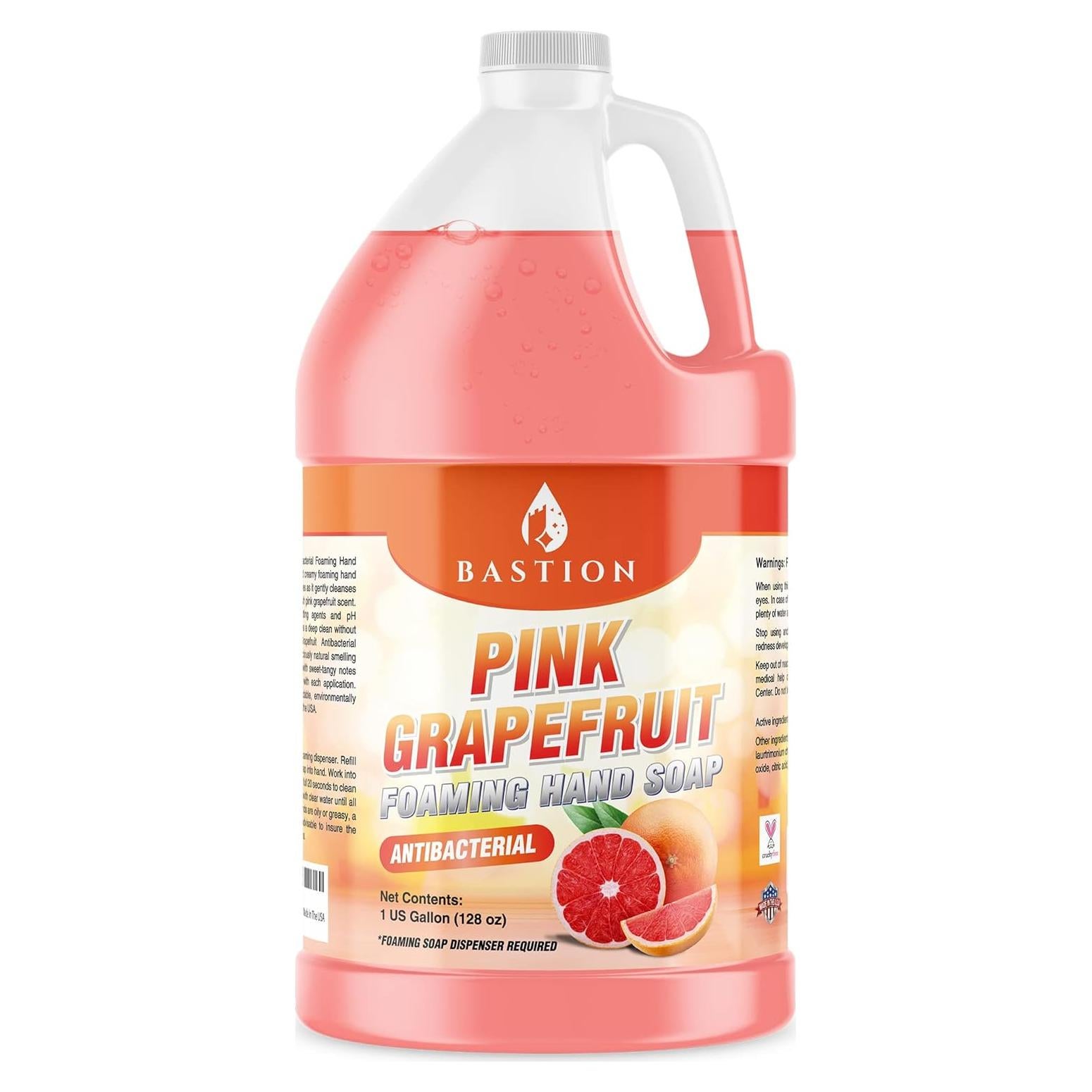 Jabón de Manos Antibacteriano Espumoso Bastion 3.78 L Pomelo Rosa