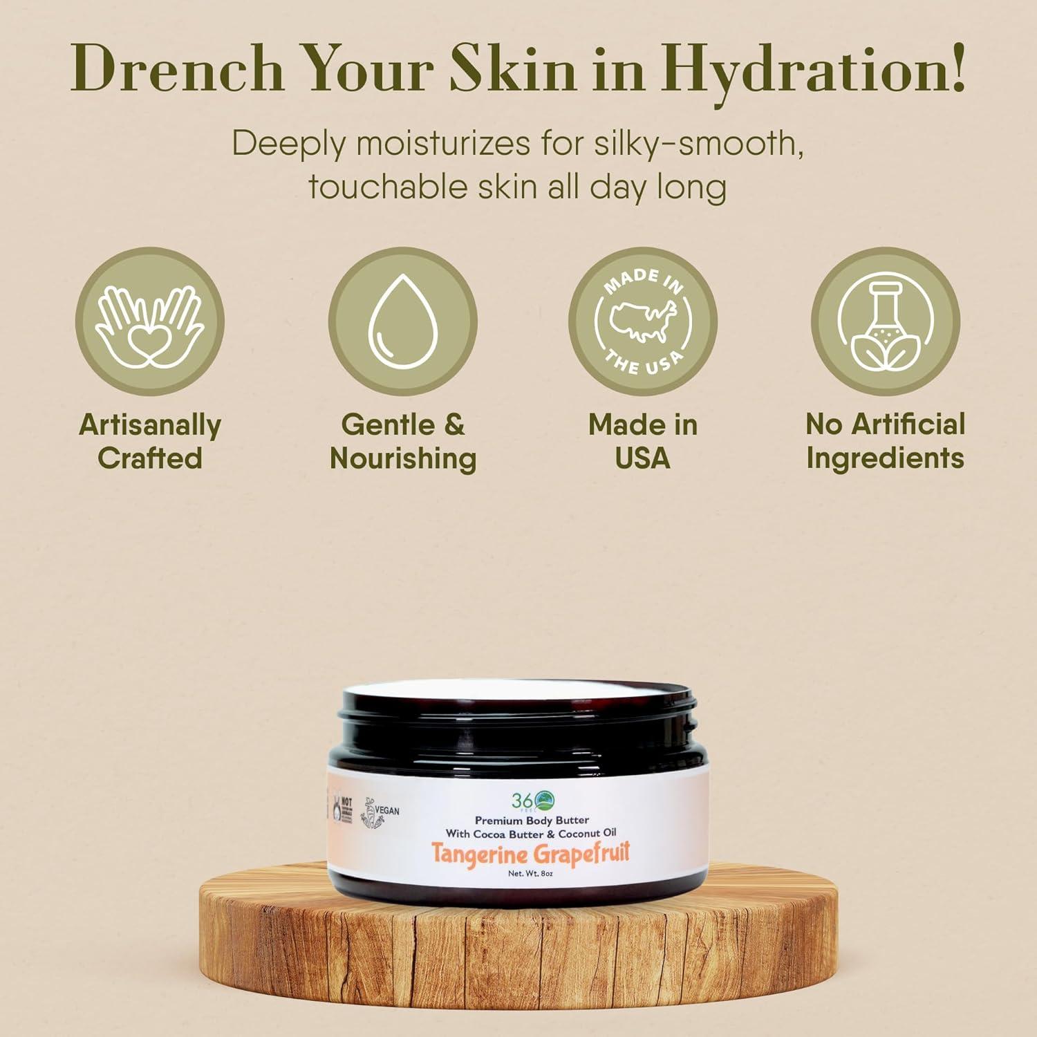 Manteca Corporal 360Feel Mandarina y Pomelo 226g Hidratante