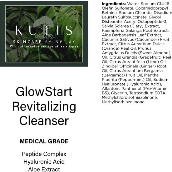 KUTIS GlowStart Limpiador Facial 200g - Grado Médico con Péptidos