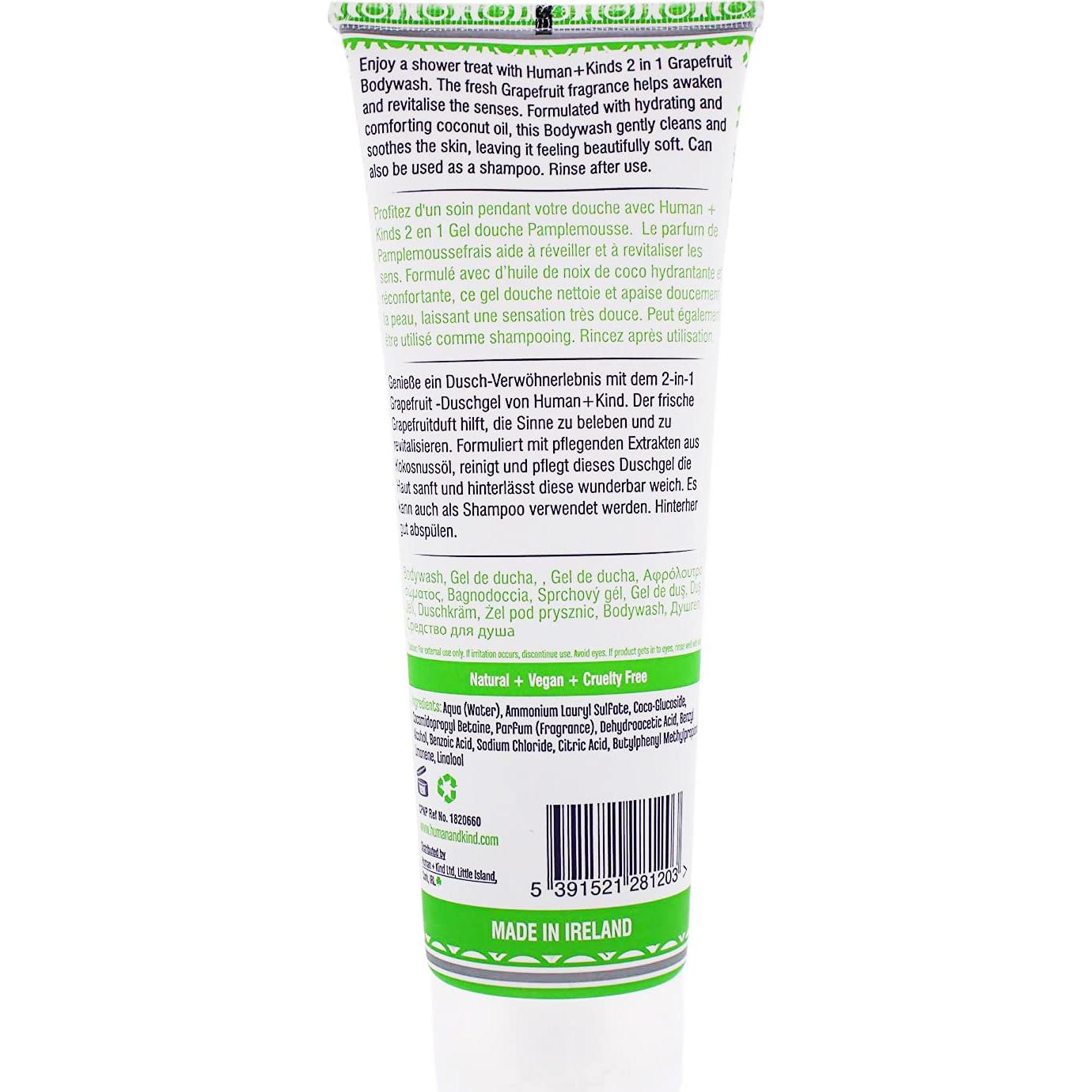 Jabón Corporal Human+Kind Pomelo 250 ml - Paquete de 2