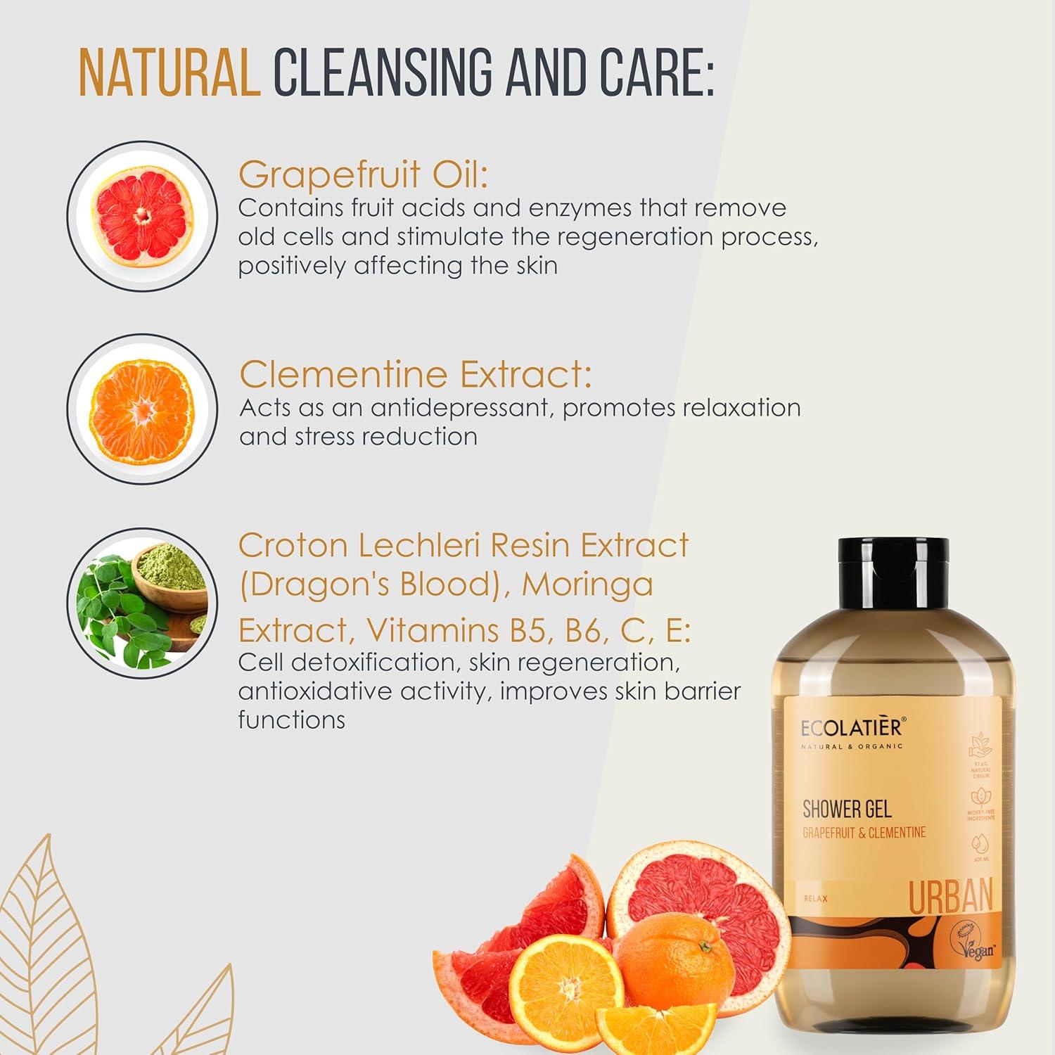 Jabón Corporal Natural Ecolatier Pomelo y Clementina 250 ml