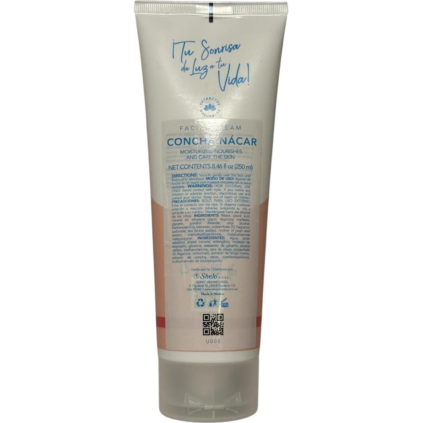 Crema Facial Hidratante Shelo Nabel con Concha Nacar 250ml