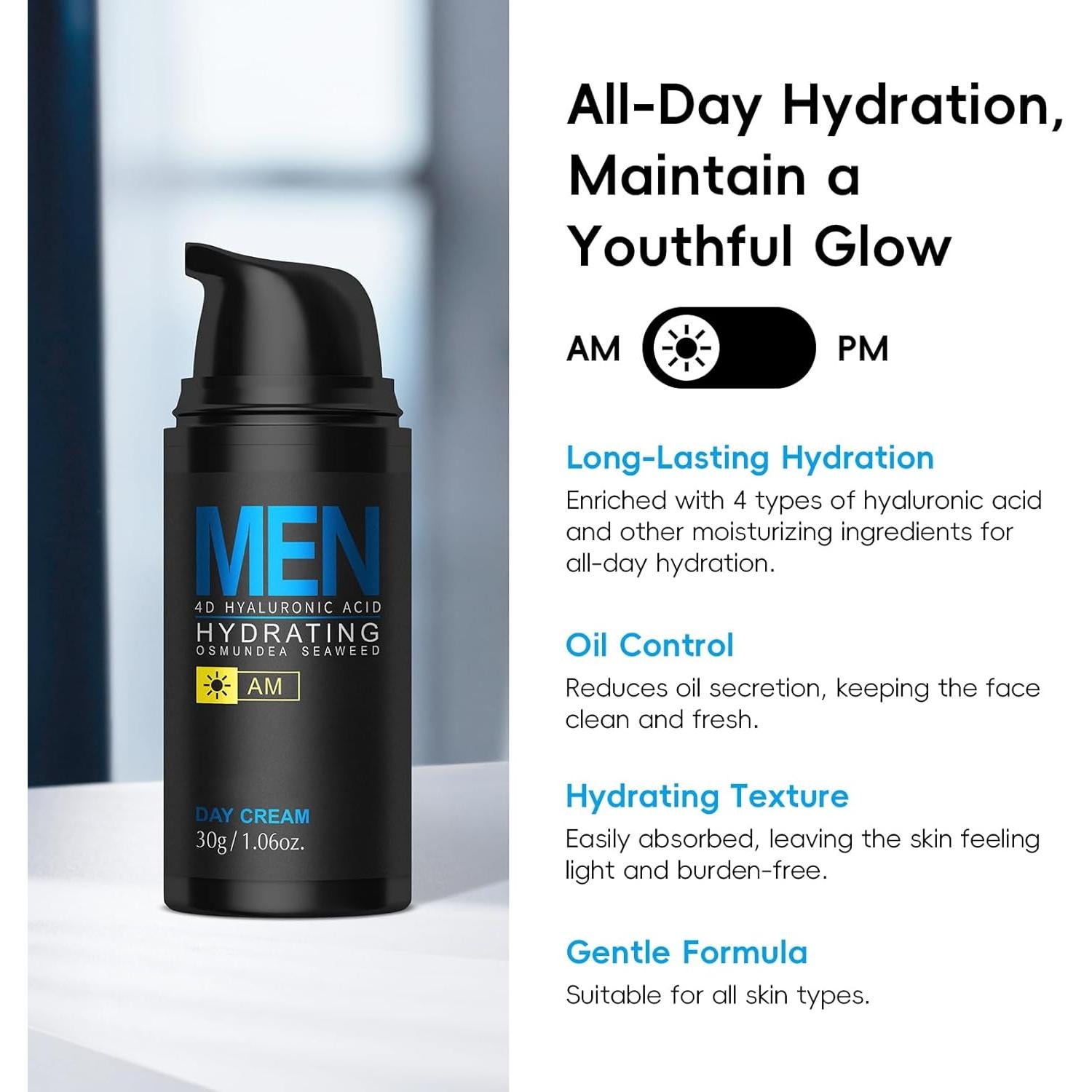 Crema Hidratante Facial para Hombres Easilydays 30g Antienvejecimiento