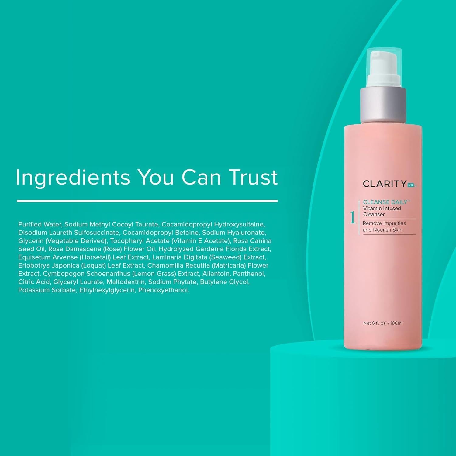 Limpiador Facial ClarityRx 177 ml Hidratante Natural Vitaminas