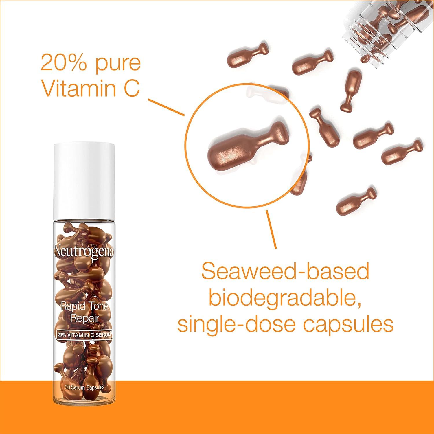 Suero Facial Neutrogena 20% Vitamina C - 30 Cápsulas Iluminadoras