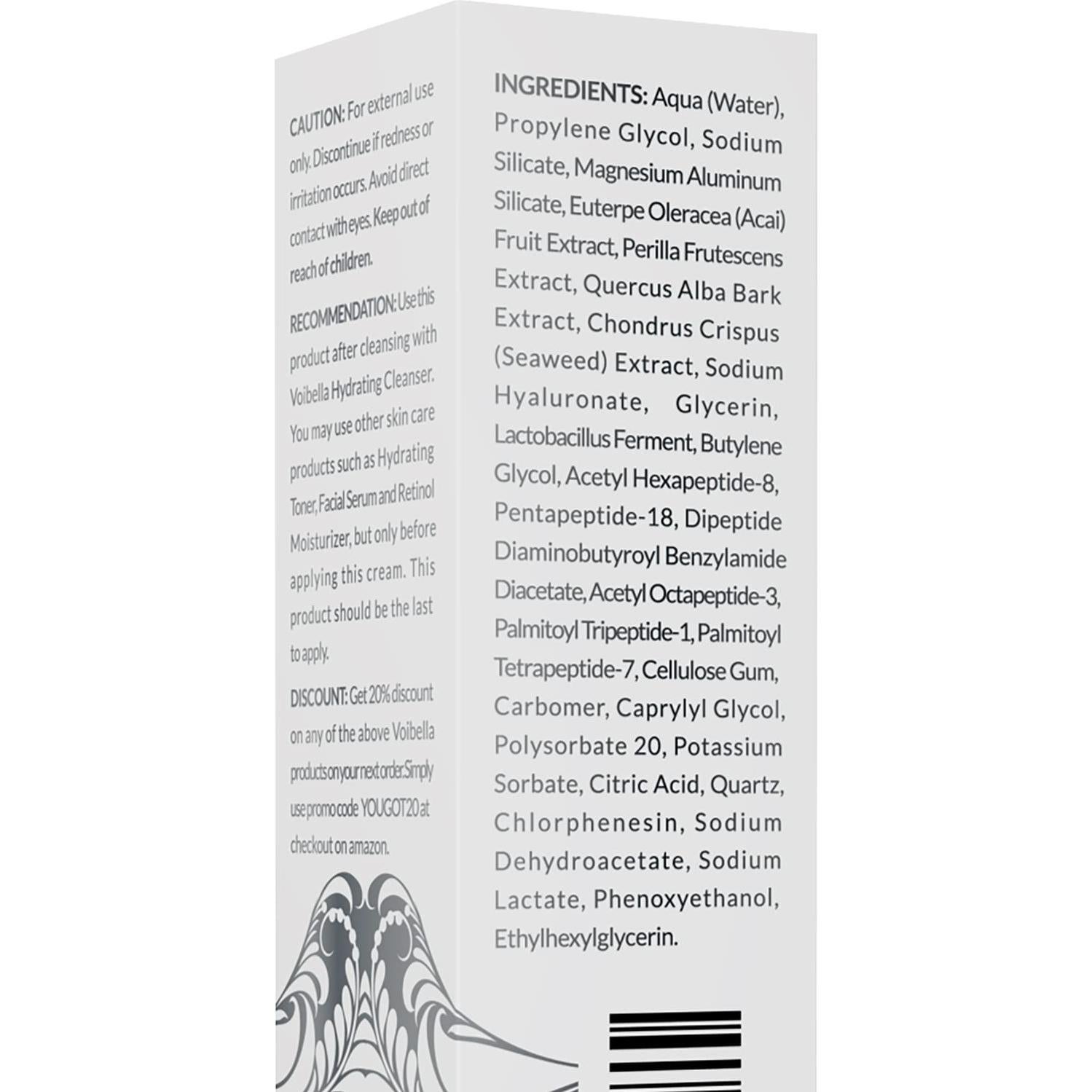 Crema Lifting Facial Instantánea Voibella 14.17g - Suero Antiarrugas