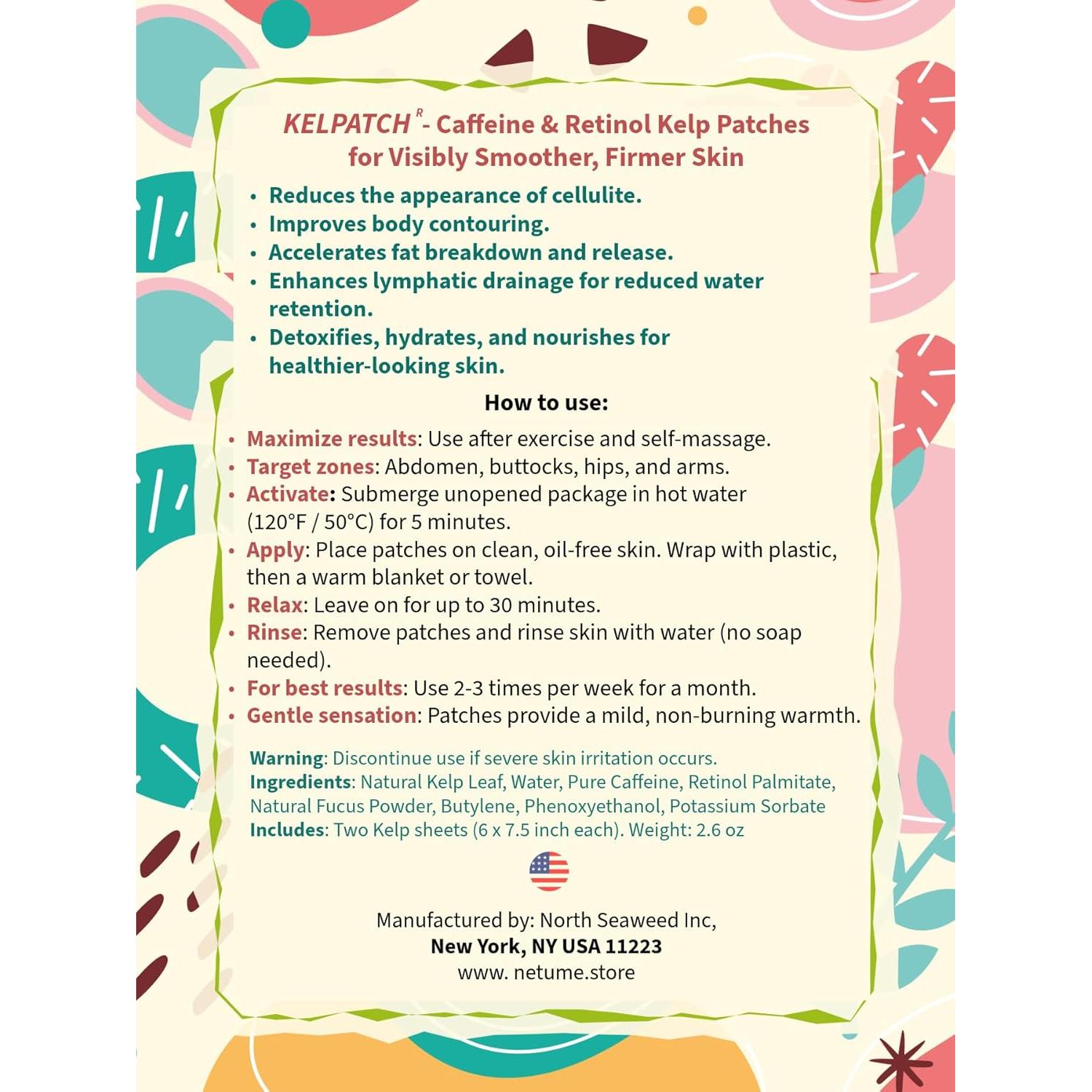 Parche Natural Anticelulitis North Seaweed 20x15cm con Cafeína