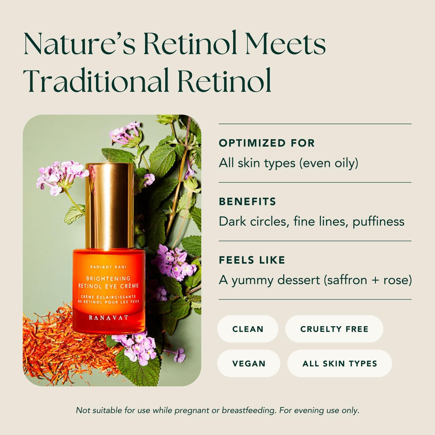 Suero Iluminador de Azafrán y Crema para Ojos Ranavat - 2 Piezas