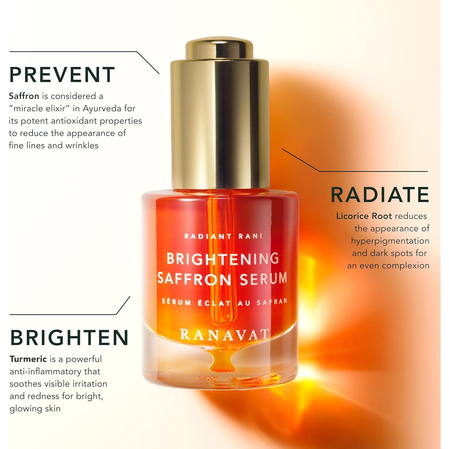 Suero Iluminador de Azafrán y Crema para Ojos Ranavat - 2 Piezas