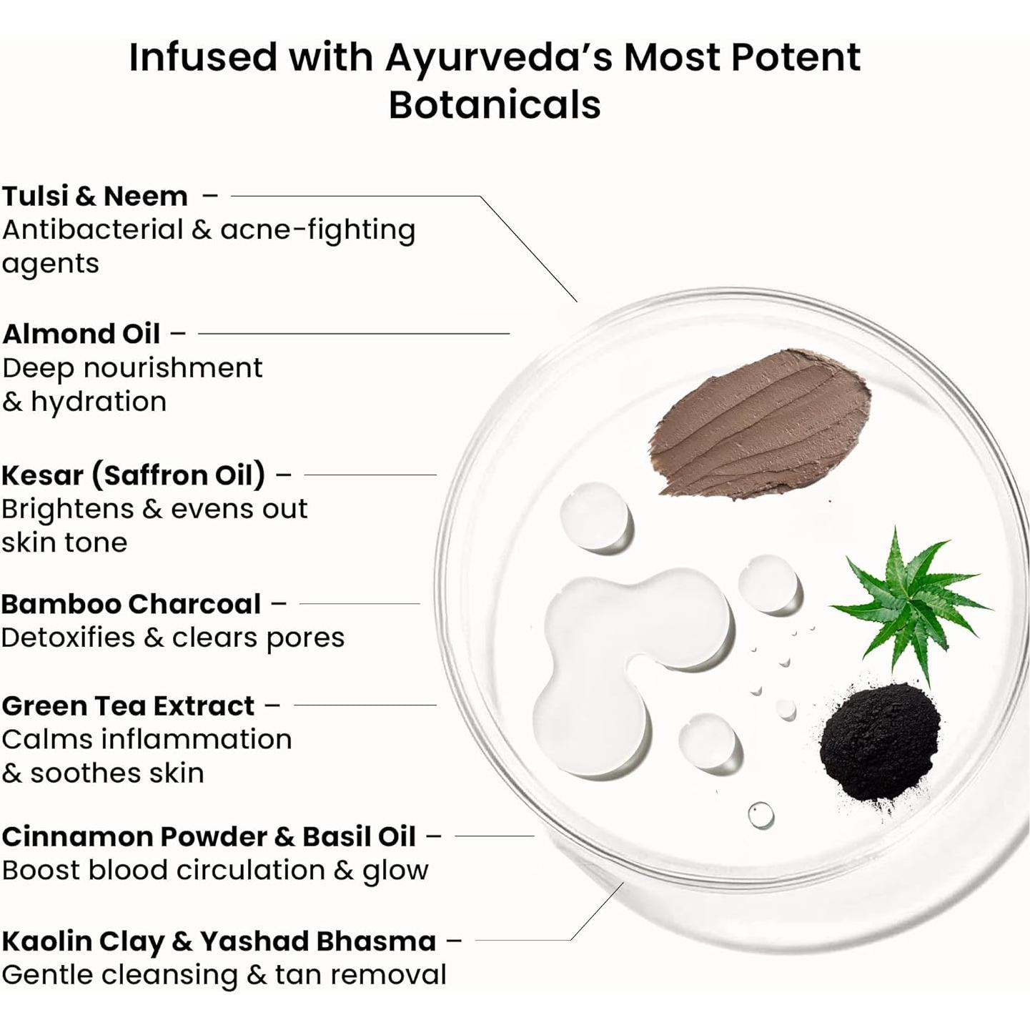 Exfoliante Facial Ayurvédico WildOak 3 en 1 100 g - Anti Acné