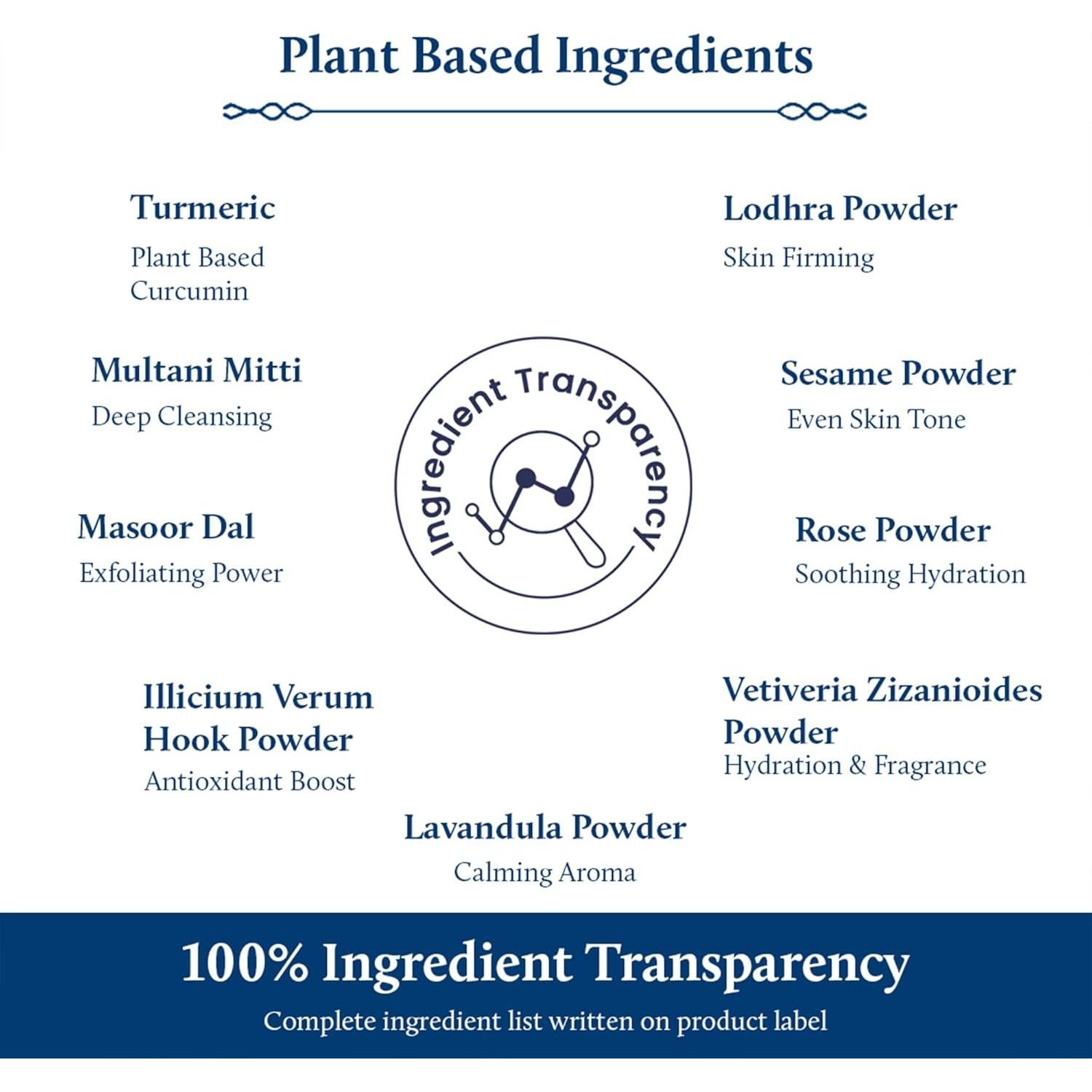 Polvo Ubtan Ayurvédico Blue Nectar 99.22 g - Cúrcuma y Multani Mitti