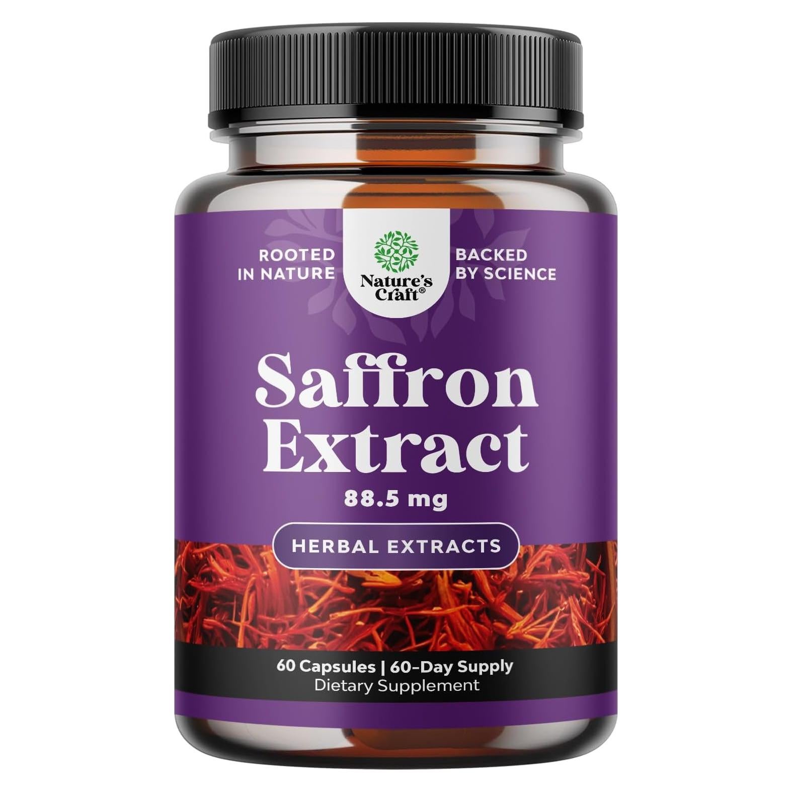 Cápsulas de Extracto de Azafrán Natures Craft - 60 Unidades
