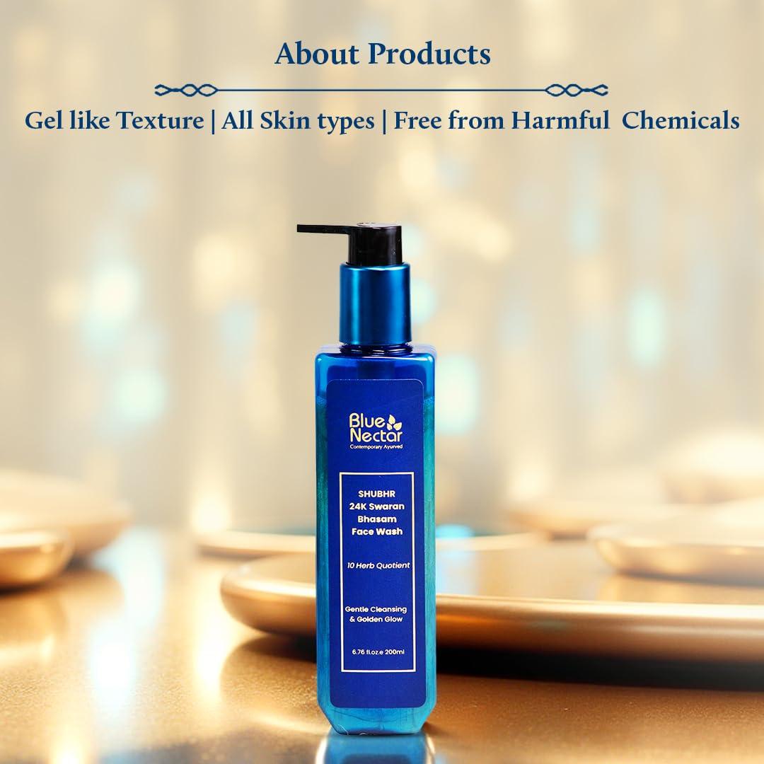 Limpiador Facial Ayurvédico Blue Nectar 24K Oro 200 ml