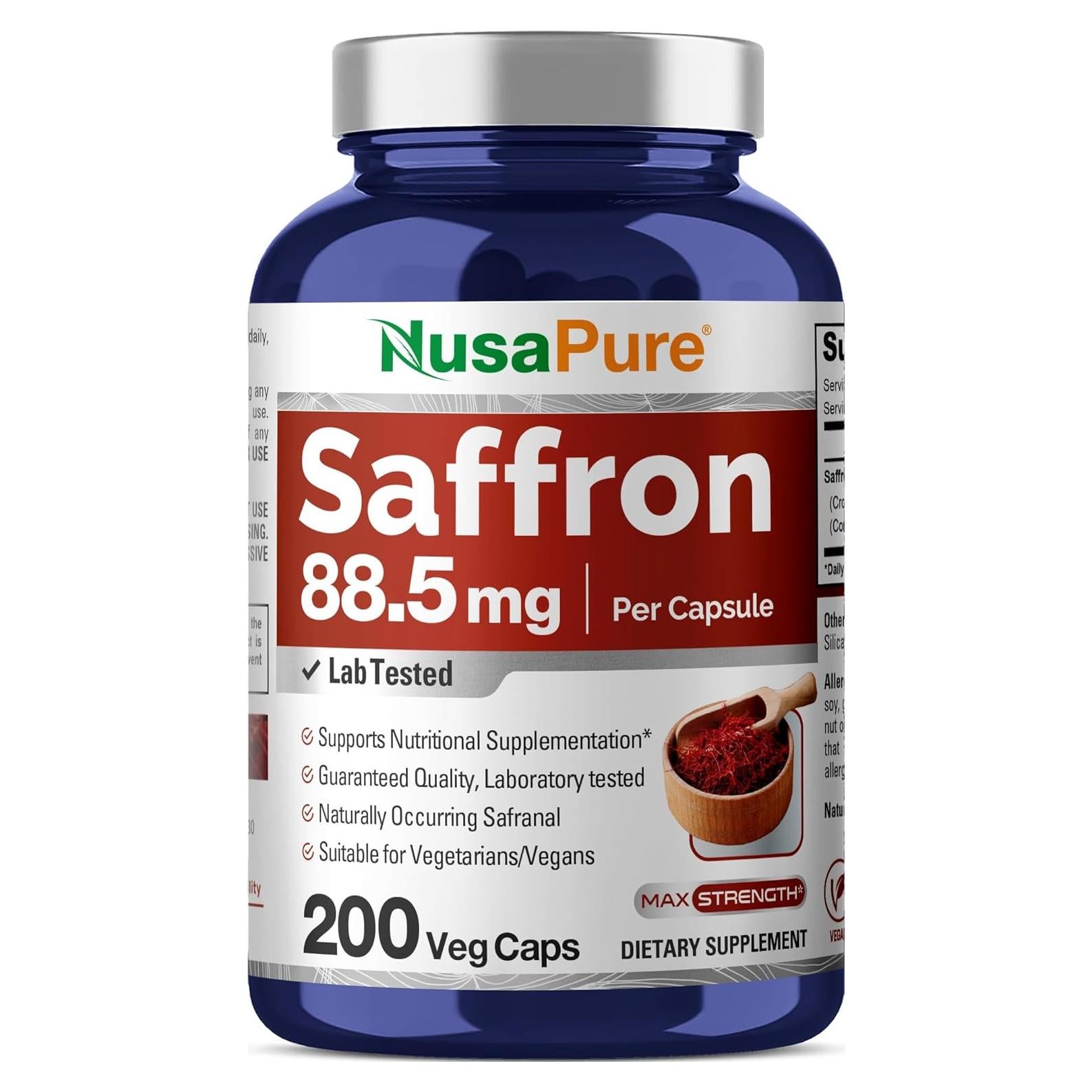 Extracto de Azafrán NusaPure 8850mg 200 Cápsulas Veganas