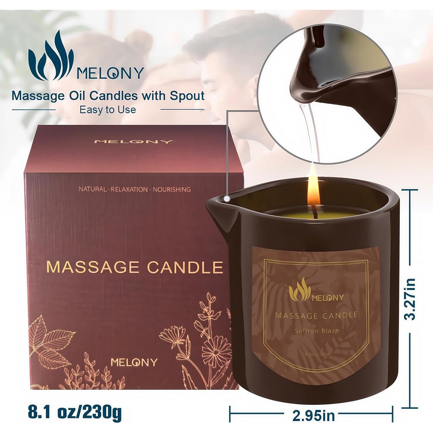 Vela de Aceite de Masaje MELONY Saffron Blaze 230 g - Hidratante