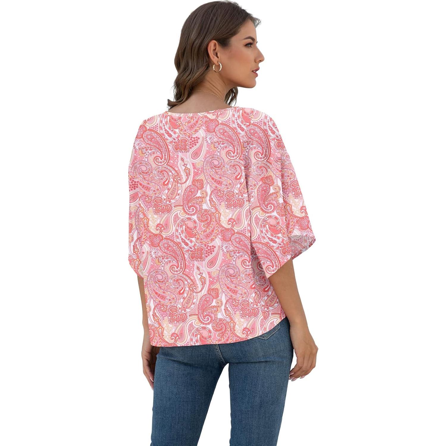 Blusa de Chifón VIISHOW para Mujeres, Escote en V, Manga 3/4, Casual