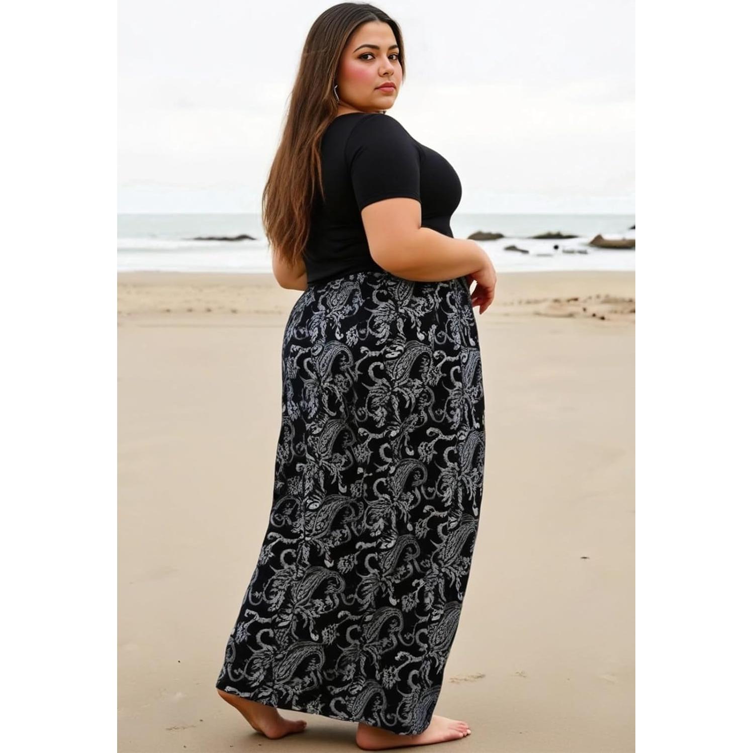 Vestido Maxi Talla Grande Nemidor Negro Anacardo 14 Plus