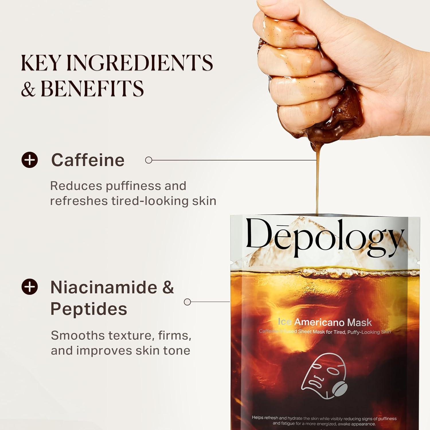 Mascarilla Facial Hidrogel Depology Cafeína Niacinamida 230g