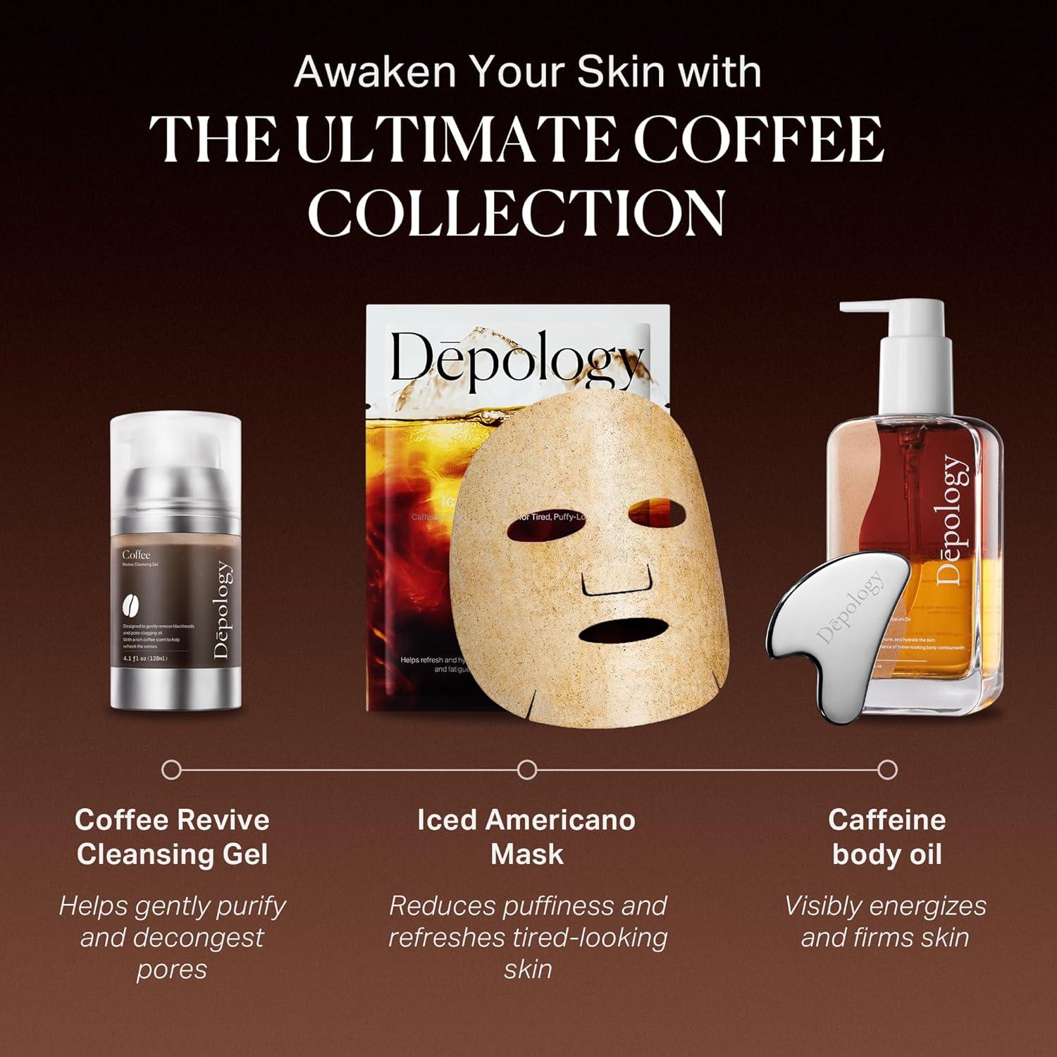 Mascarilla Facial Hidrogel Depology Cafeína Niacinamida 230g