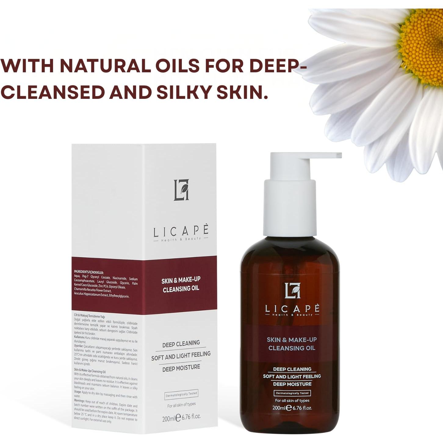 Aceite Limpiador Facial Licape 200 ml Doble Fase con Manzanilla