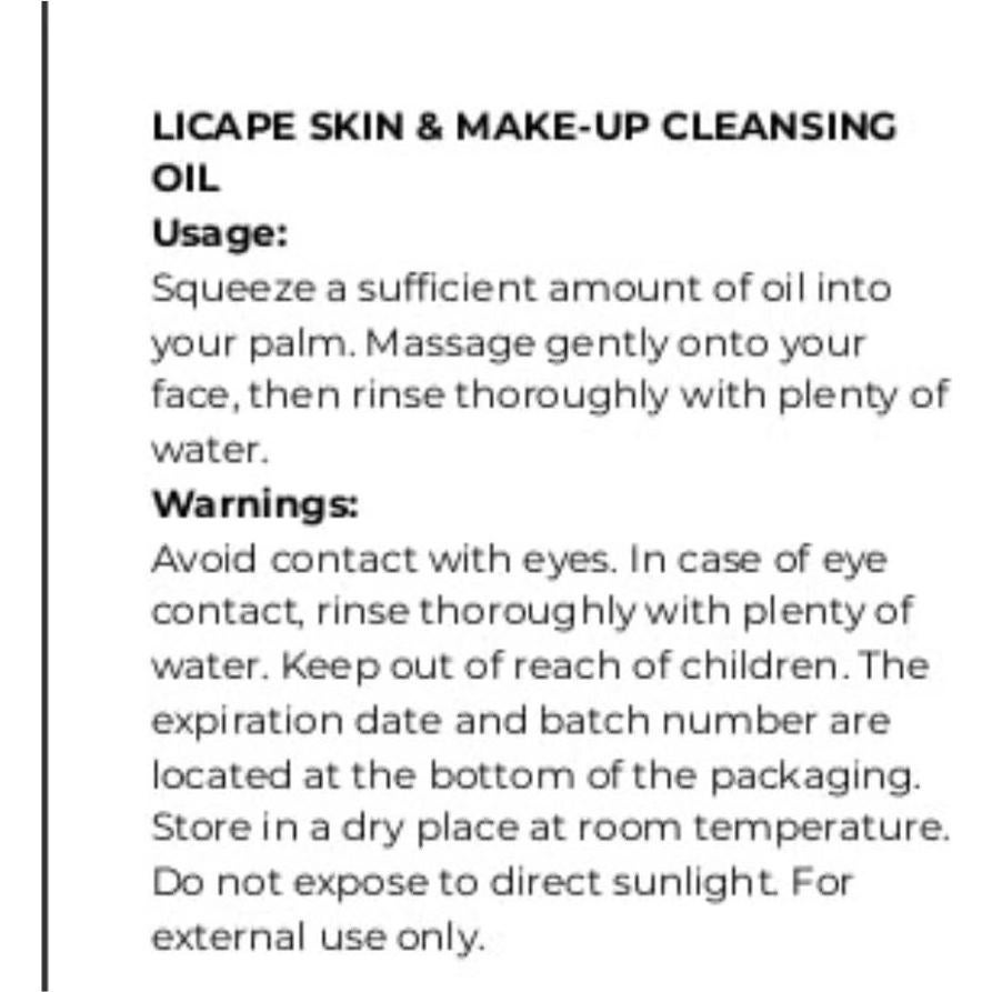 Aceite Limpiador Facial Licape 200 ml Doble Fase con Manzanilla