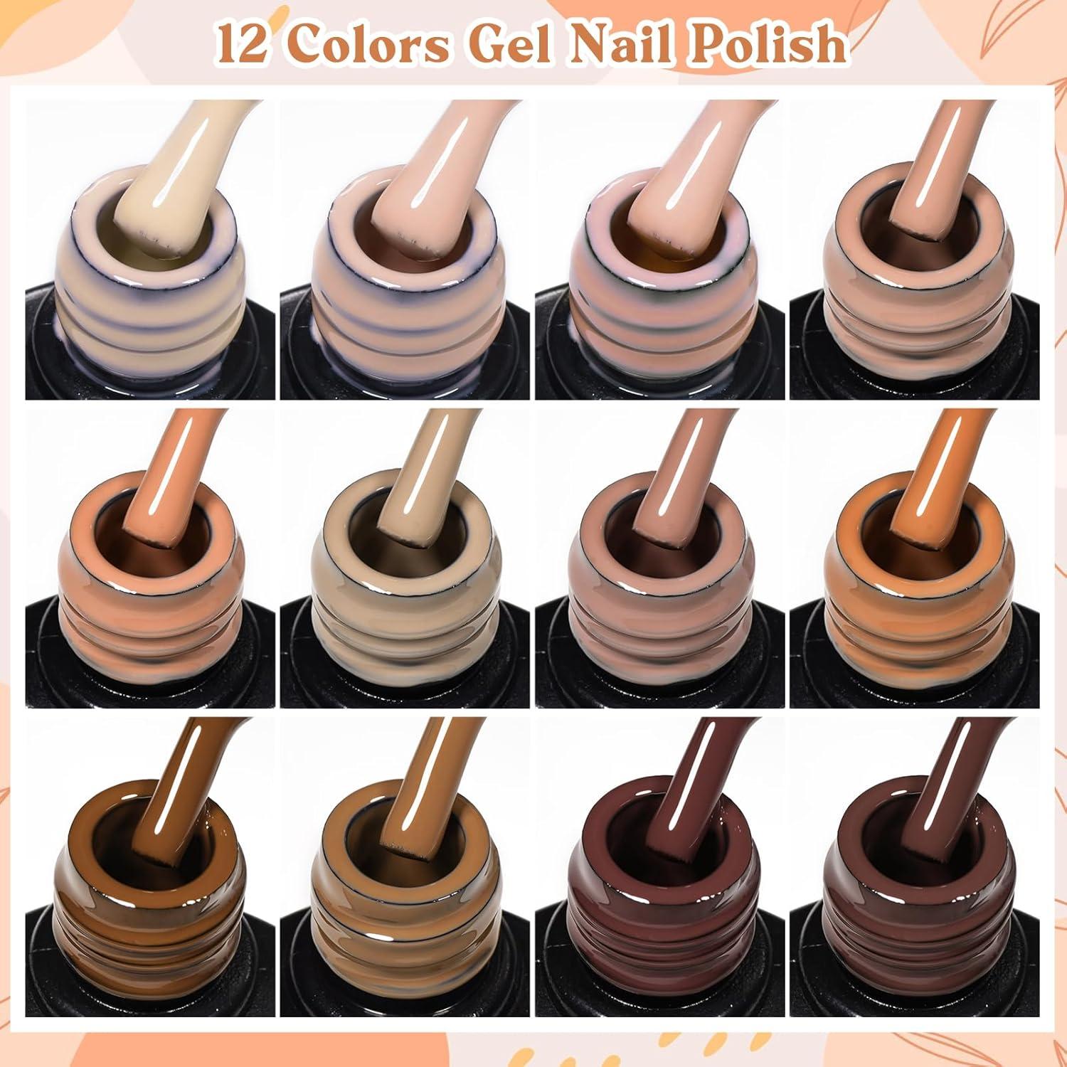 Set de Esmalte de Uñas en Gel 12 Colores Four Lily 7ml