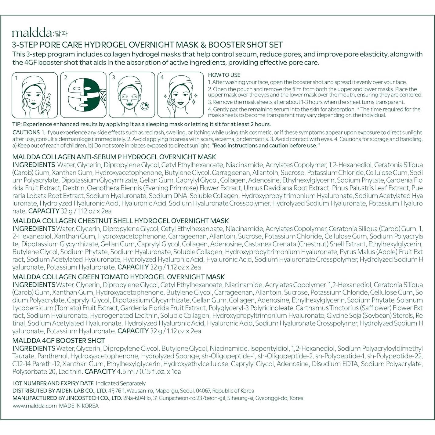 Mascarilla Facial de Colágeno Nocturna 3 Pasos JINCOSTECH