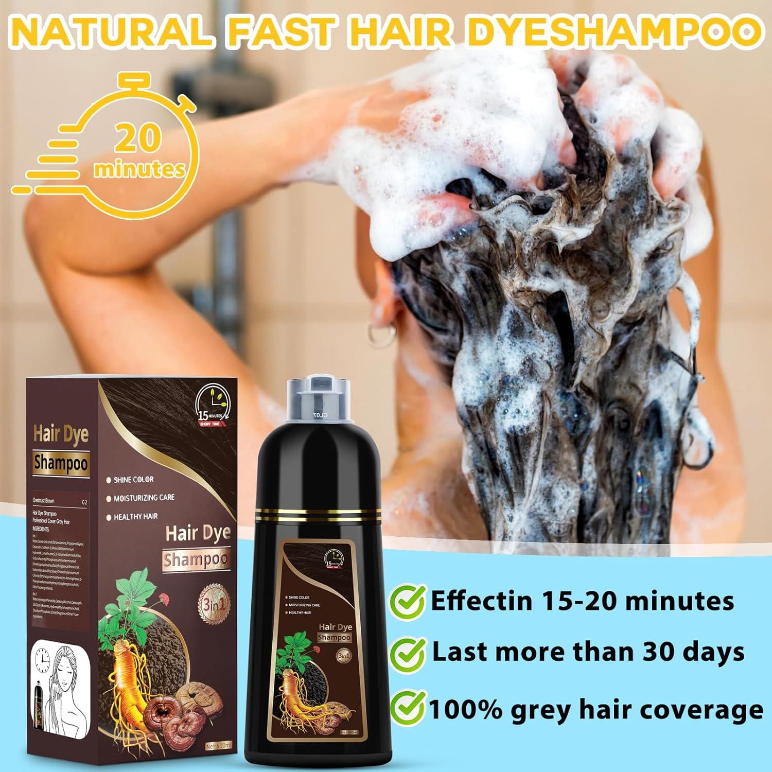 Champú Tinte Herbal 3 en 1 Temgofeau 500ml Castaño