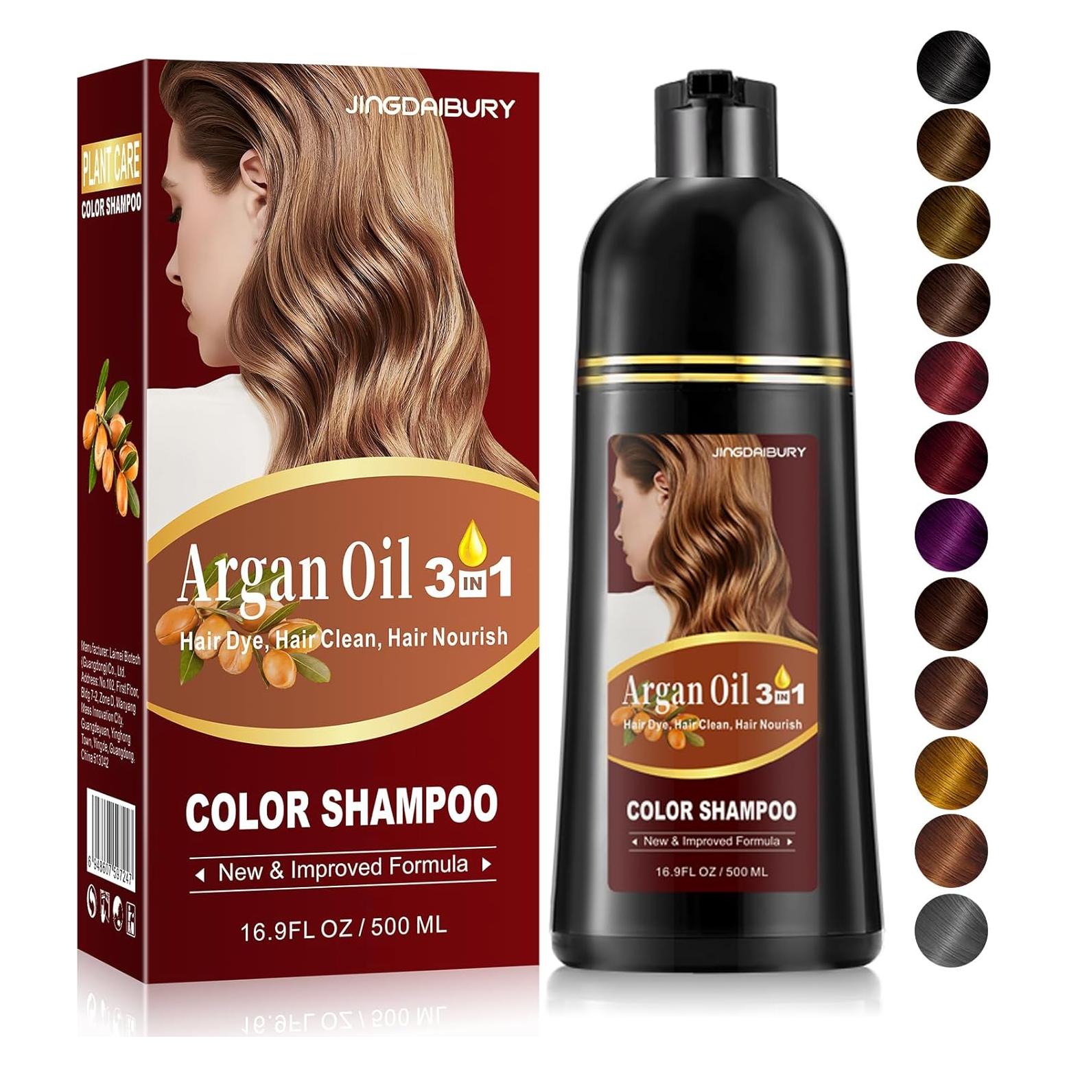 Champú para Teñir Cabello Castaño Onilyua 500 ml 3 en 1