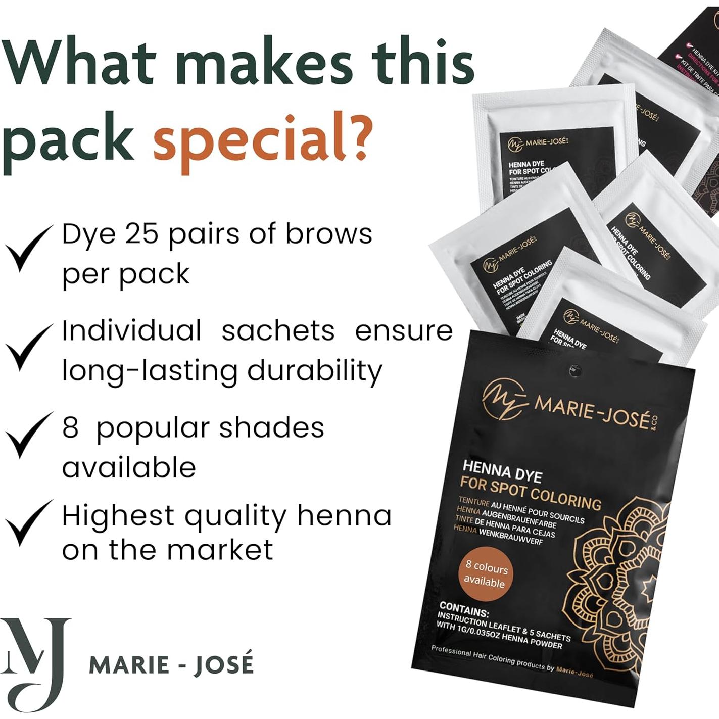 Set de Maquillaje con Henna Marie-José & Co - Tinte Marrón Castaño