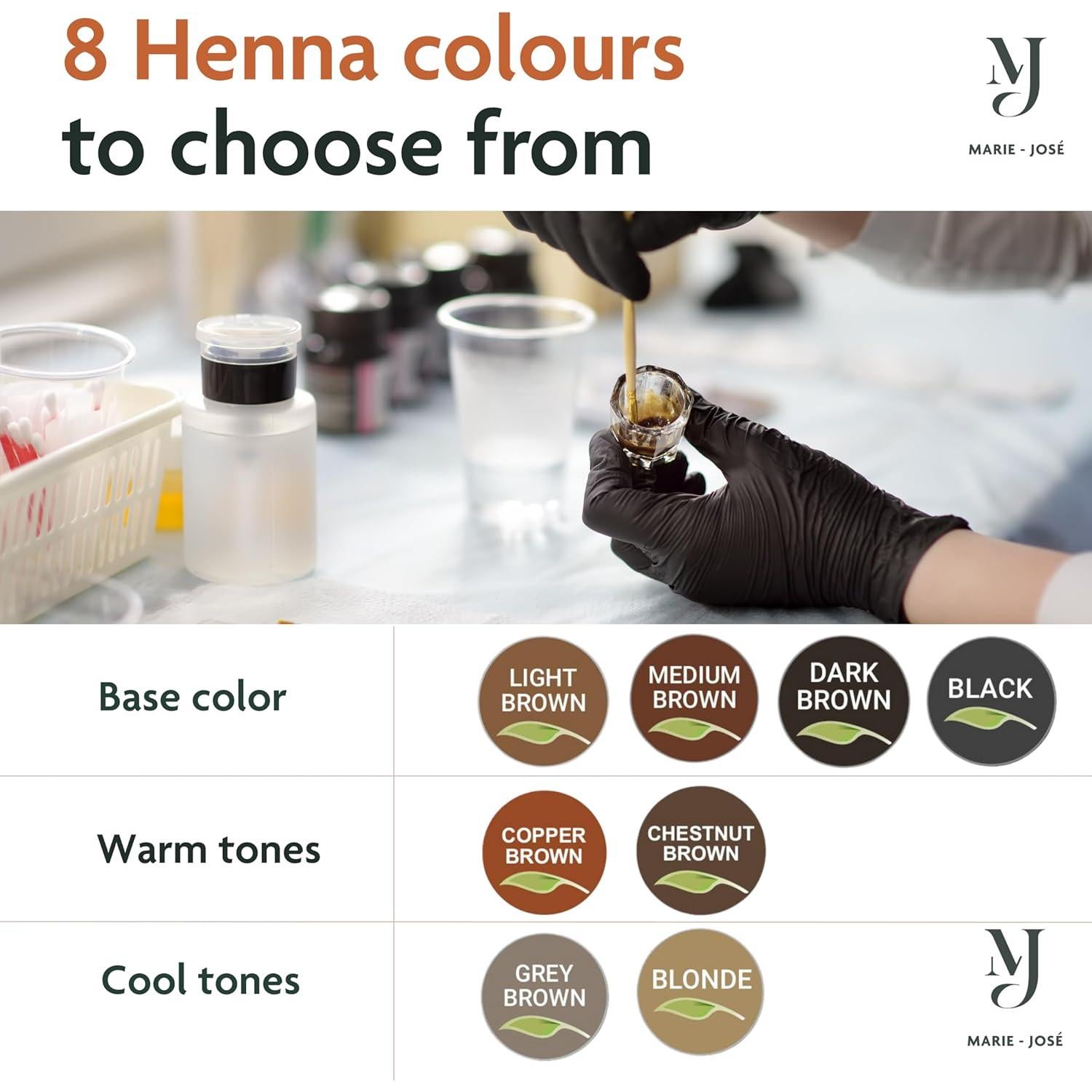 Set de Maquillaje con Henna Marie-José & Co - Tinte Marrón Castaño