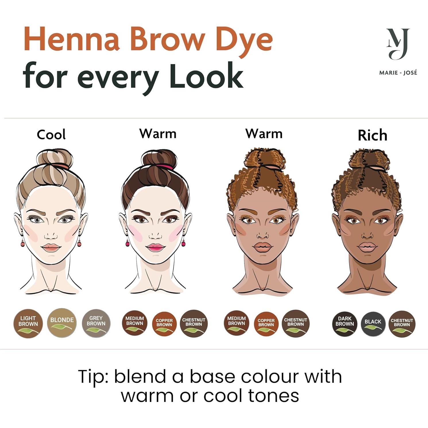 Set de Maquillaje con Henna Marie-José & Co - Tinte Marrón Castaño