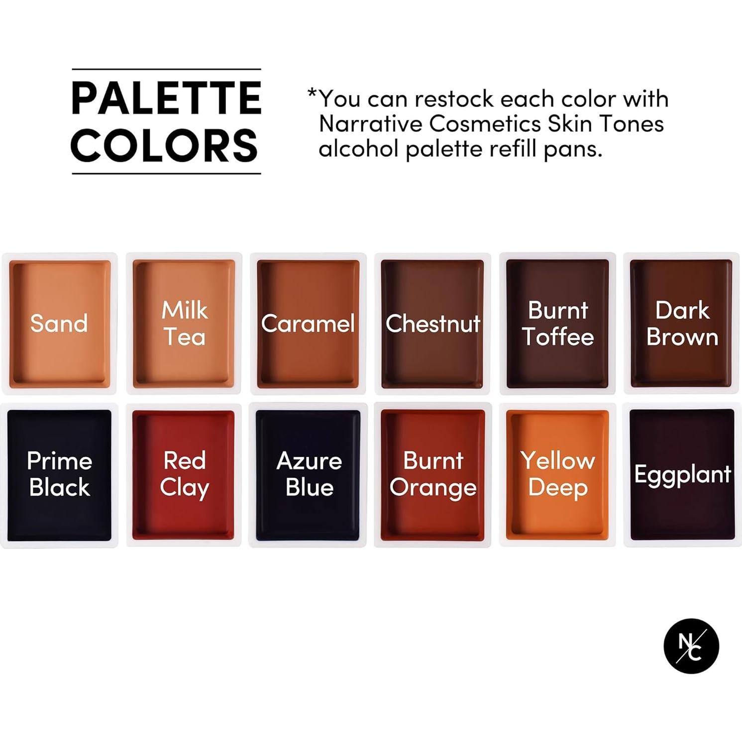 Kit de Maquillaje Activado por Alcohol Narrative 12 Colores Piel