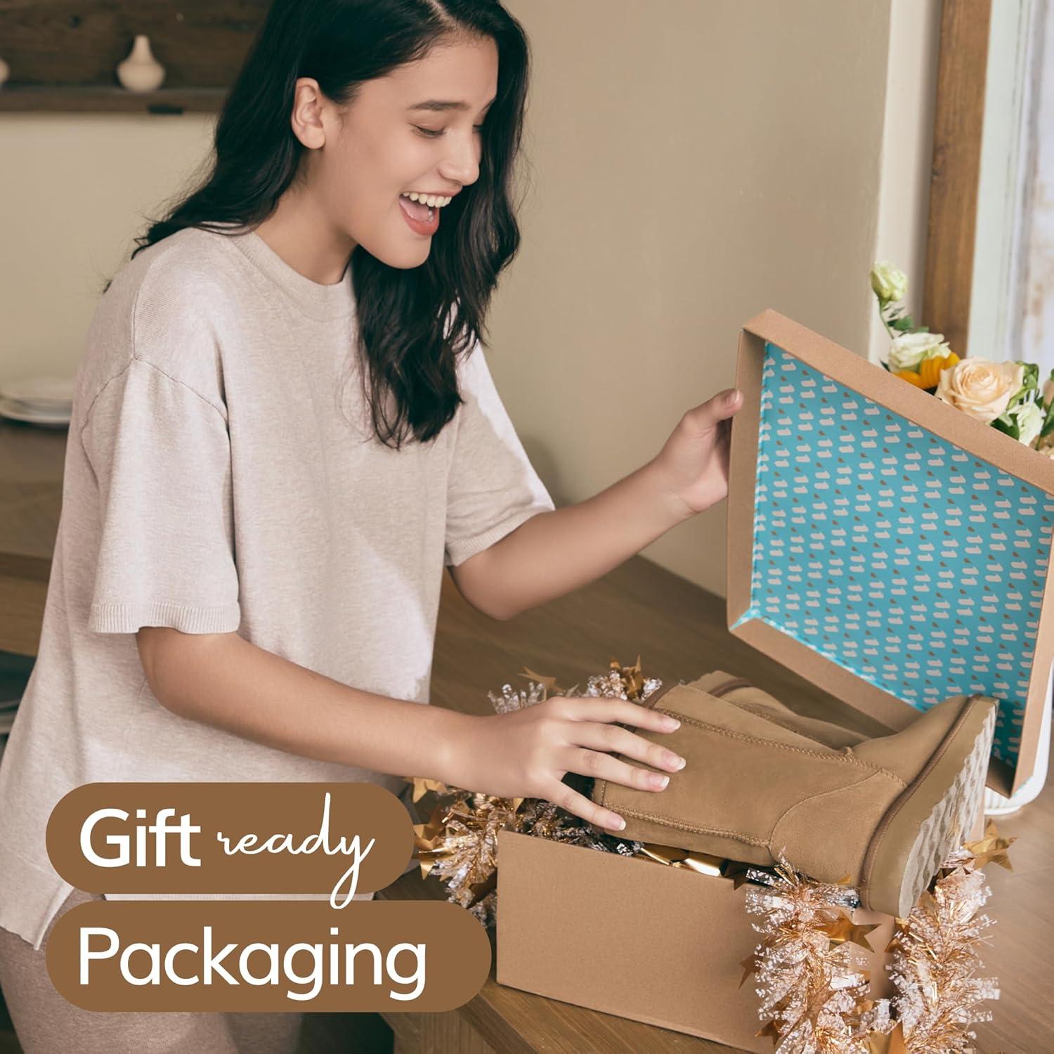 Botas de Invierno WaySoft de Piel de Oveja para Mujeres 9 Castaño