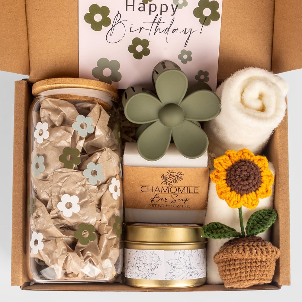 Cesta de Regalo de Cumpleaños para Mujeres AUOVKOCA 21x21 cm