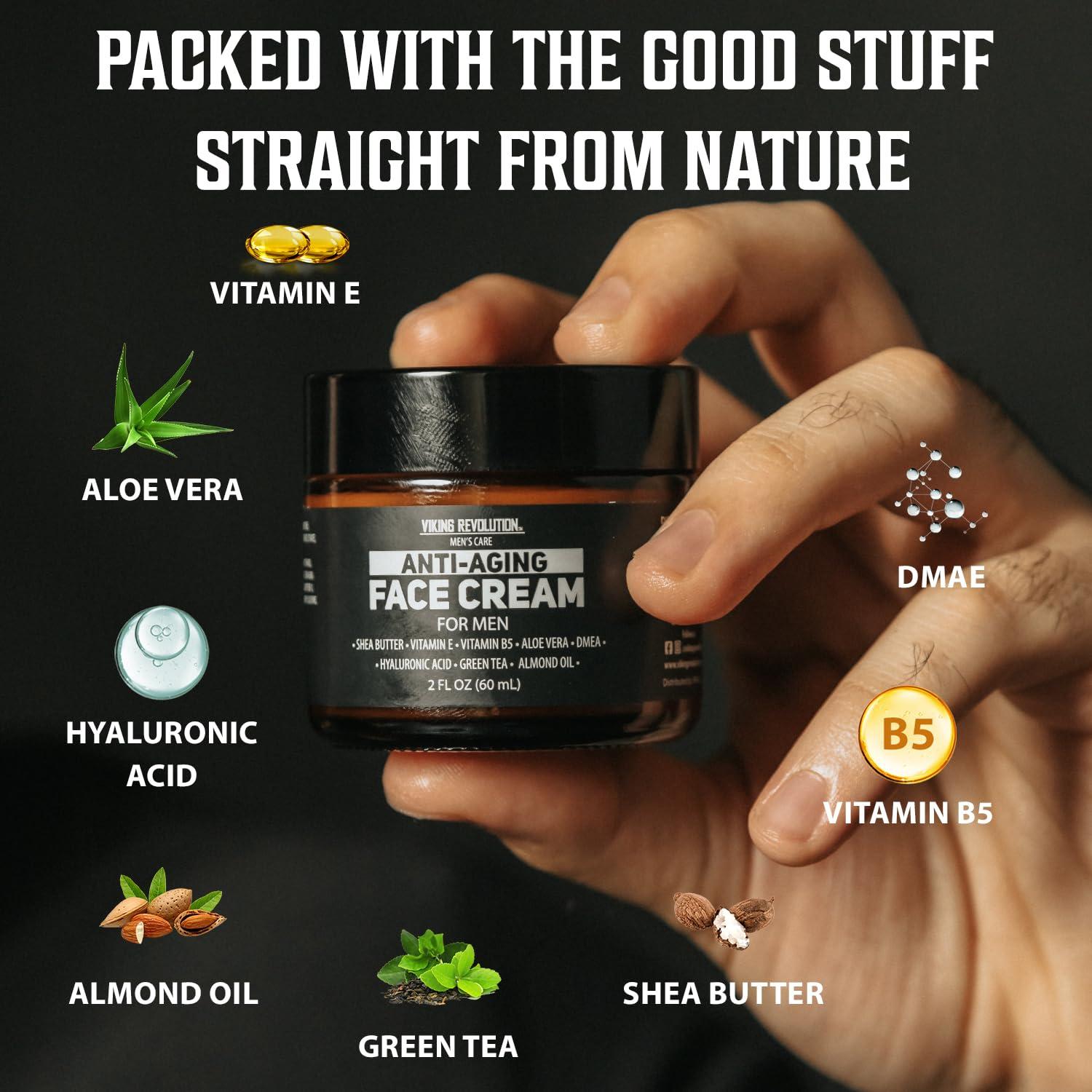 Crema Facial Anti Envejecimiento Viking Revolution 59 ml - Hidratante con Ácido Hialurónico y Aloe Vera