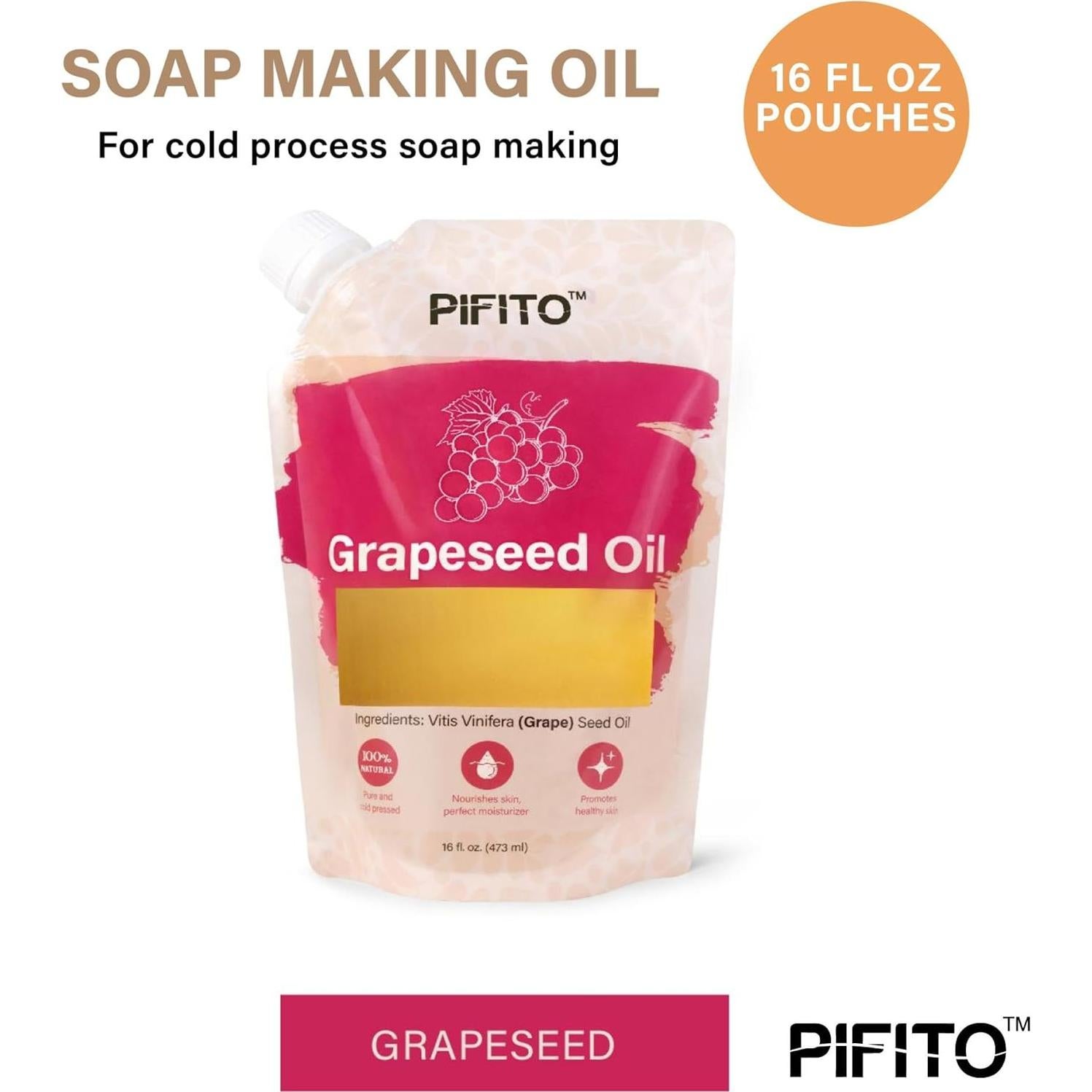 Aceite de Semilla de Uva Pifito 473 ml - 100% Puro y Natural