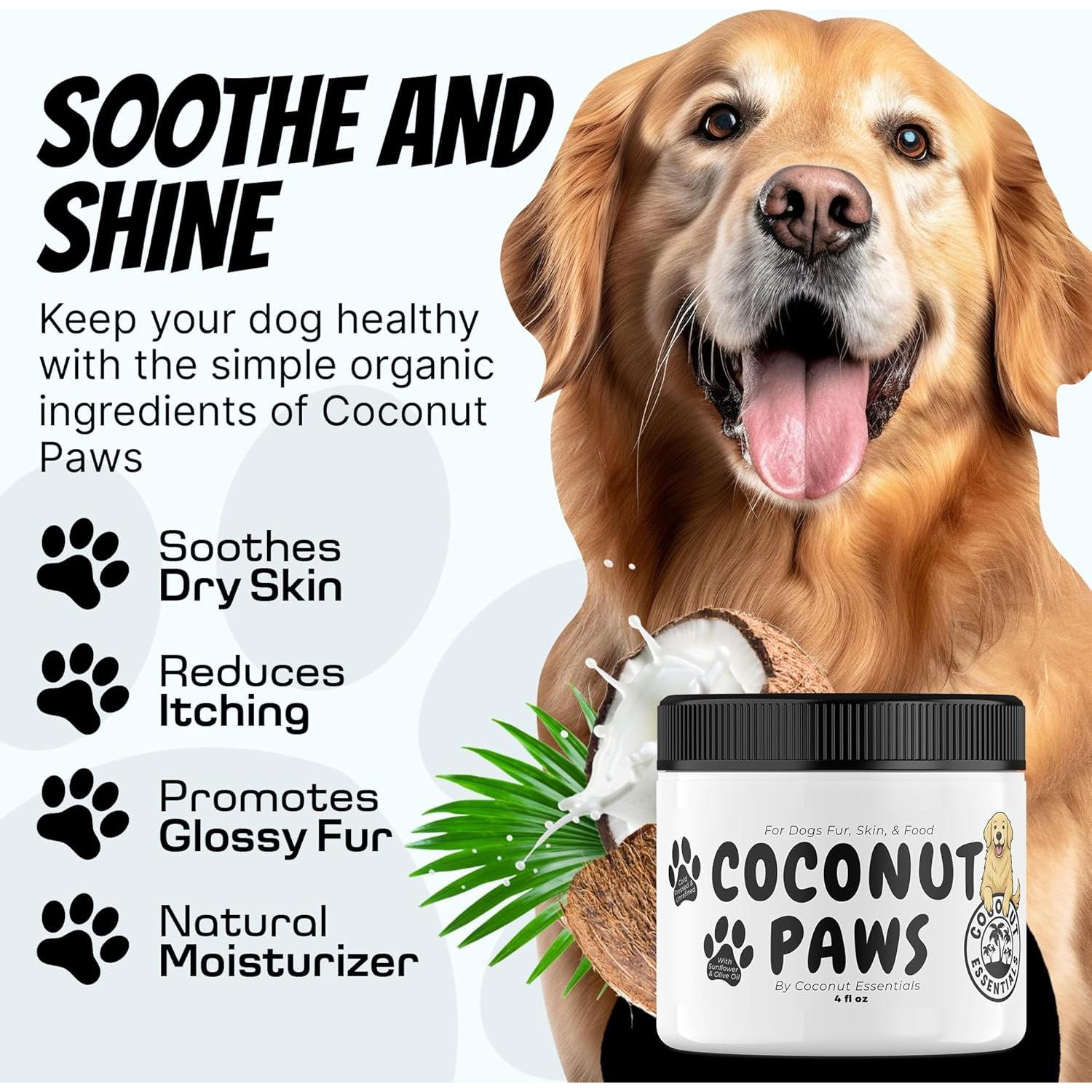 Bálsamo para Perros Coconut Essentials 4oz - Piel Seca y Picazón
