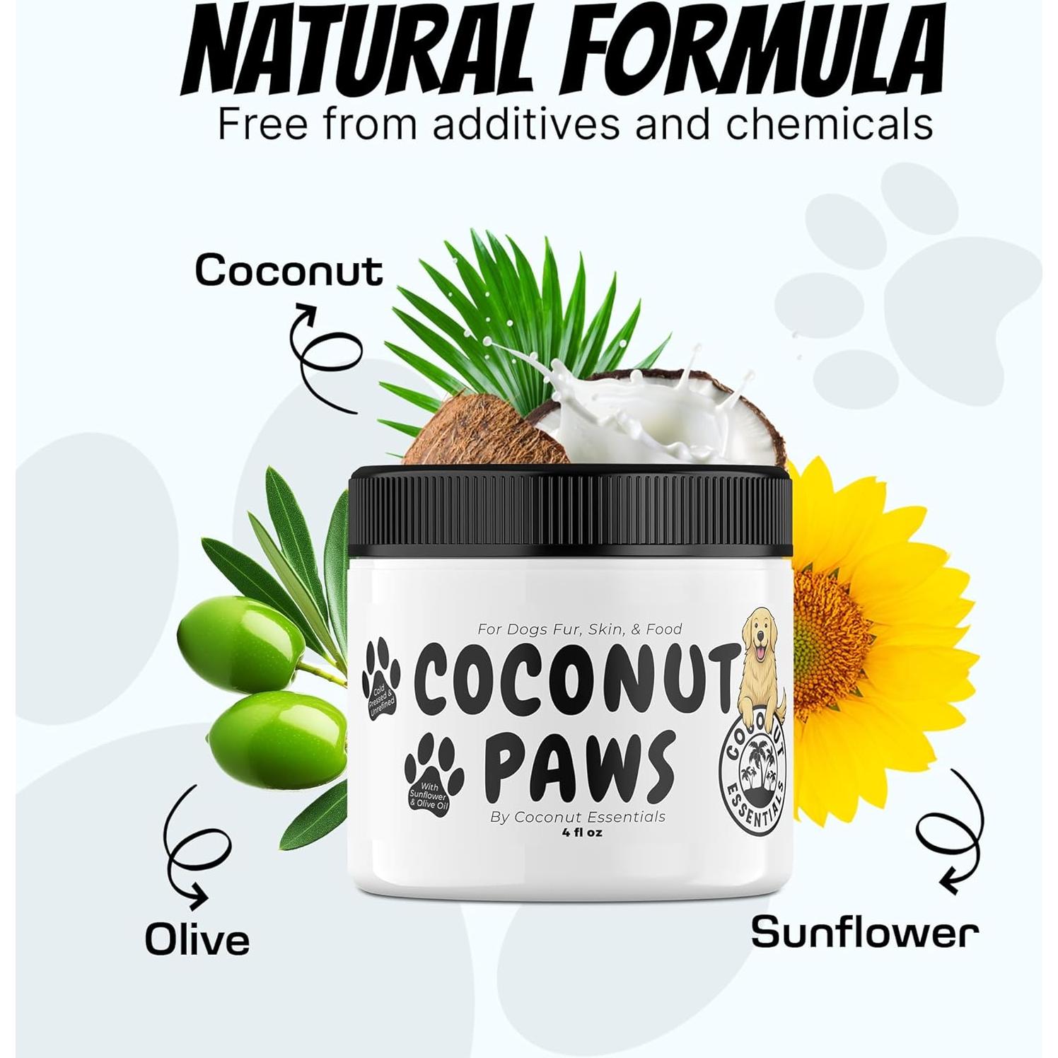 Bálsamo para Perros Coconut Essentials 4oz - Piel Seca y Picazón