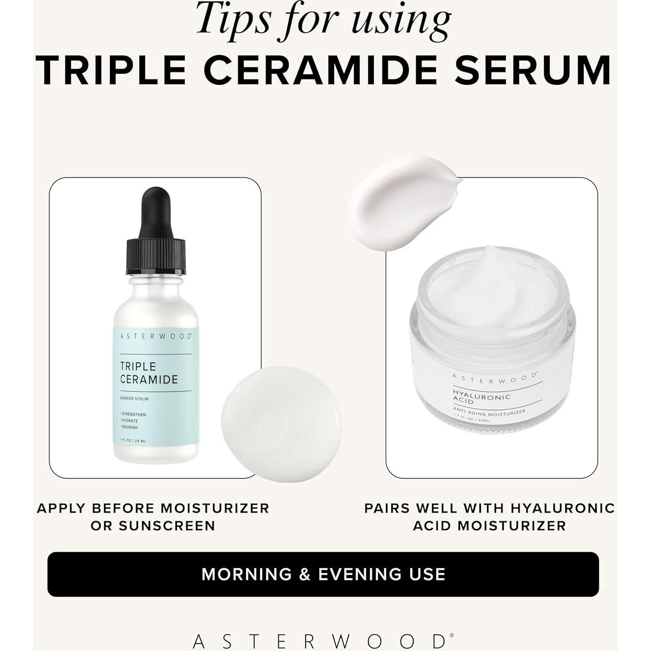 Suero Reparador de Ceramida Asterwood 29.57 ml - Hidratante y Calmante