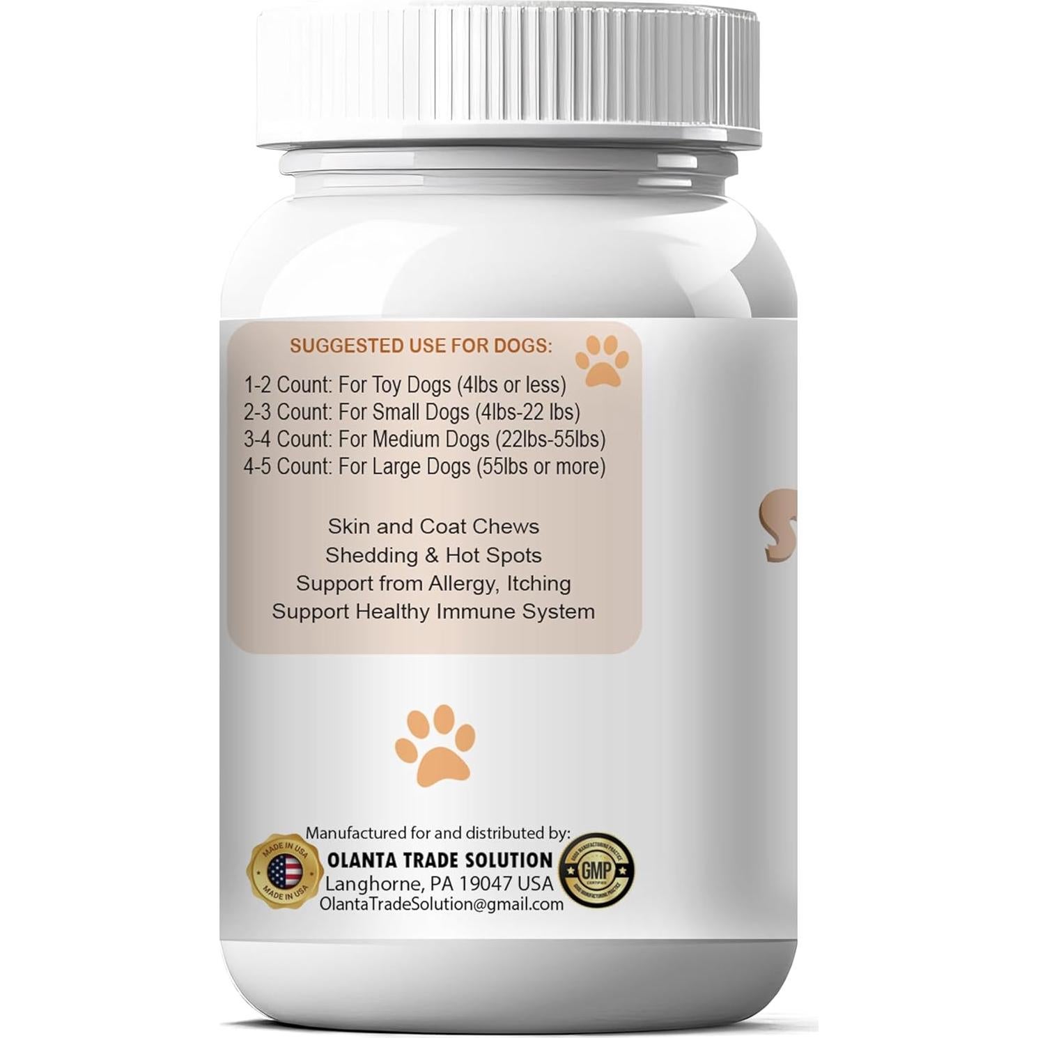 Suplemento para perros Vitalabs Skin & Coat 60 masticables