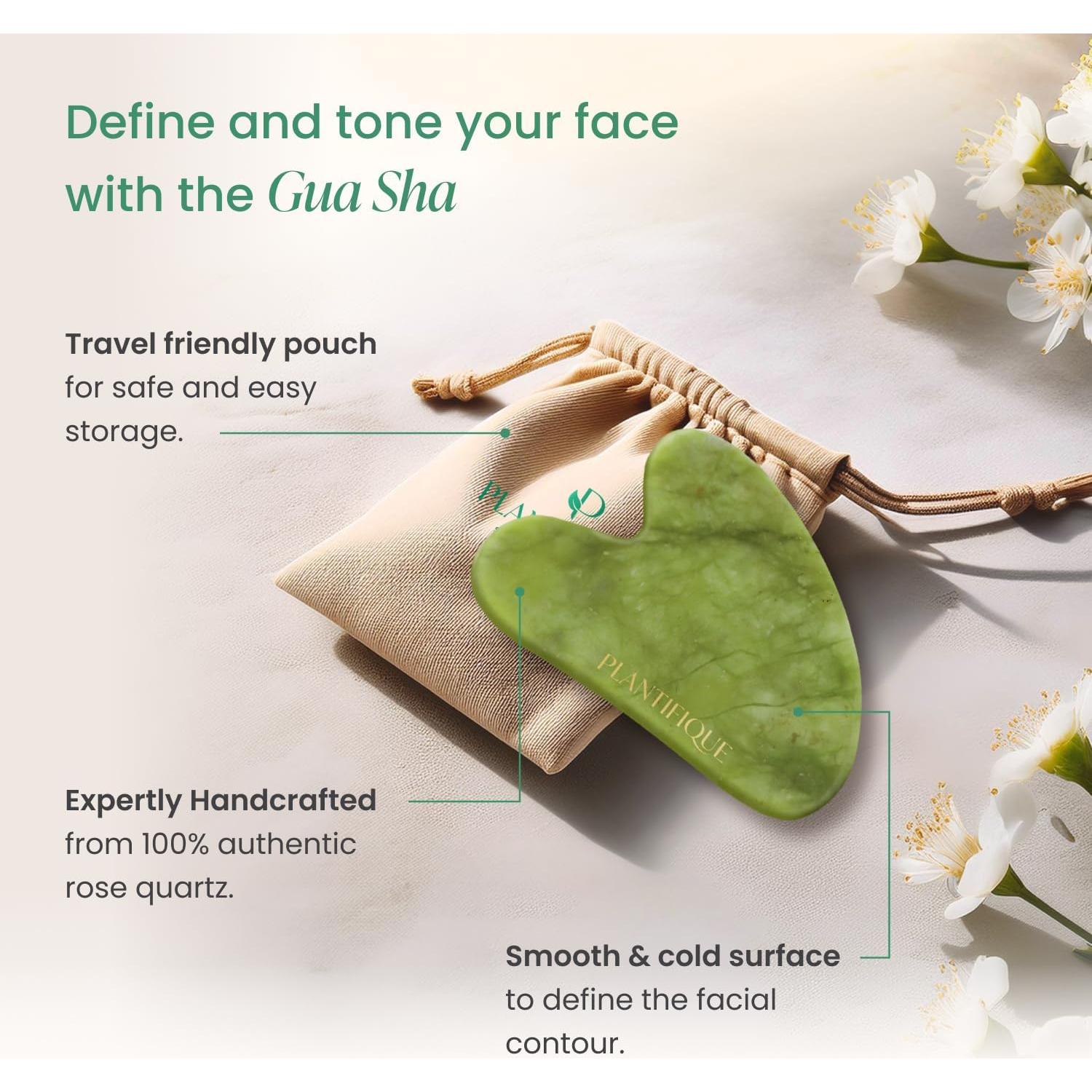 Conjunto de Ritual de Masaje Plantifique Gua Sha Jade + Aceite Jojoba