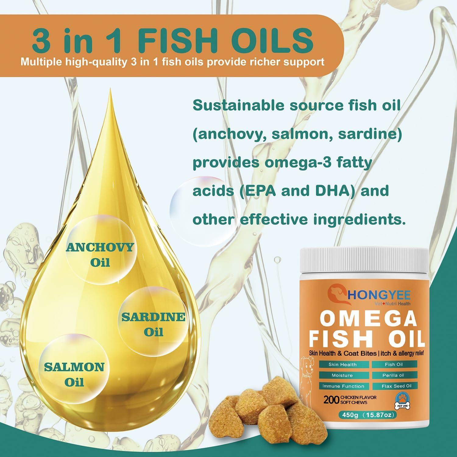 Golosinas Omega 3 para Perros y Gatos - Cuidado Piel y Pelaje
