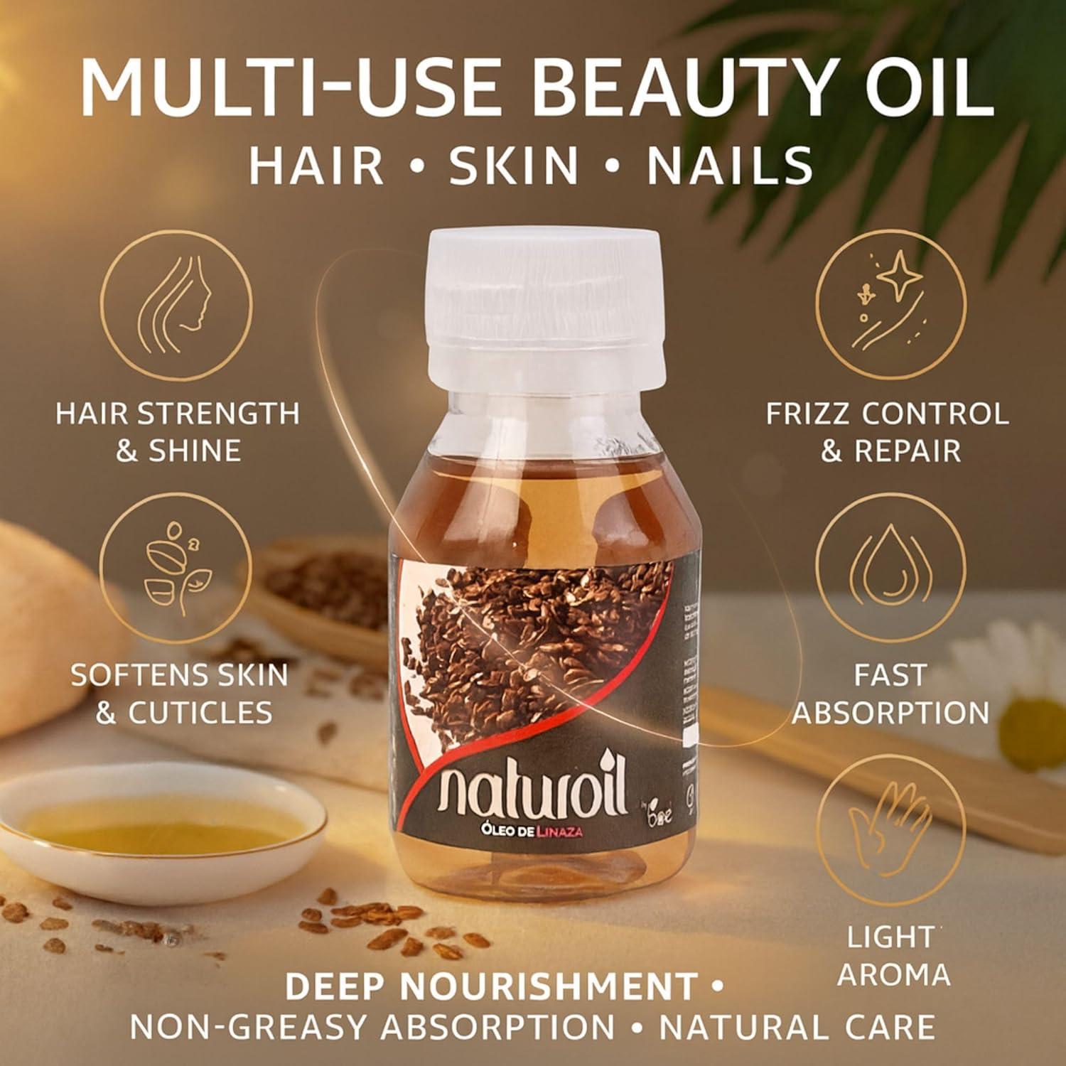 Aceite de Linaza Naturoil BOÉ COSMETICS 60 ml - Belleza Multiuso