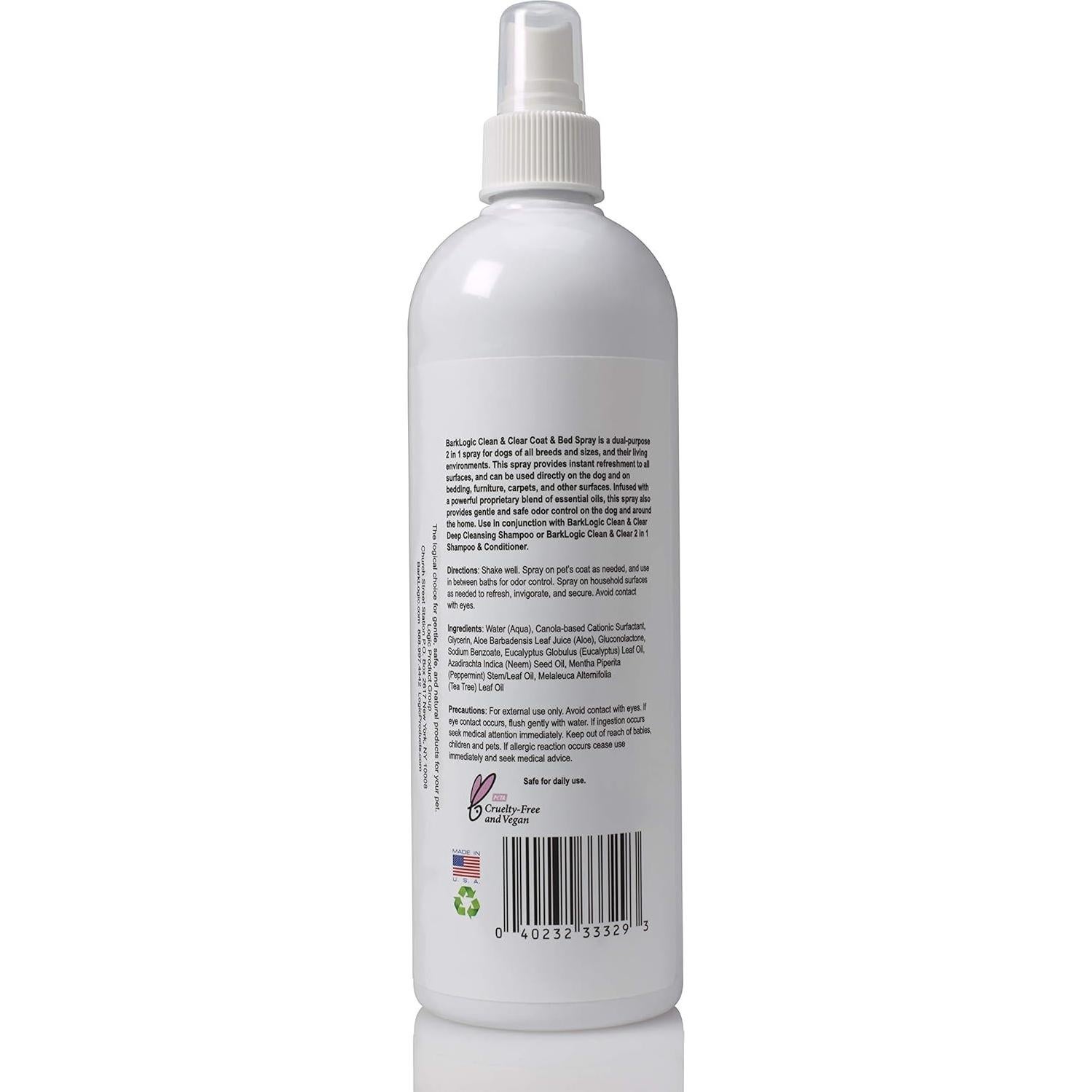 Spray 2 en 1 para Perros BarkLogic - Refrescante Natural 454g