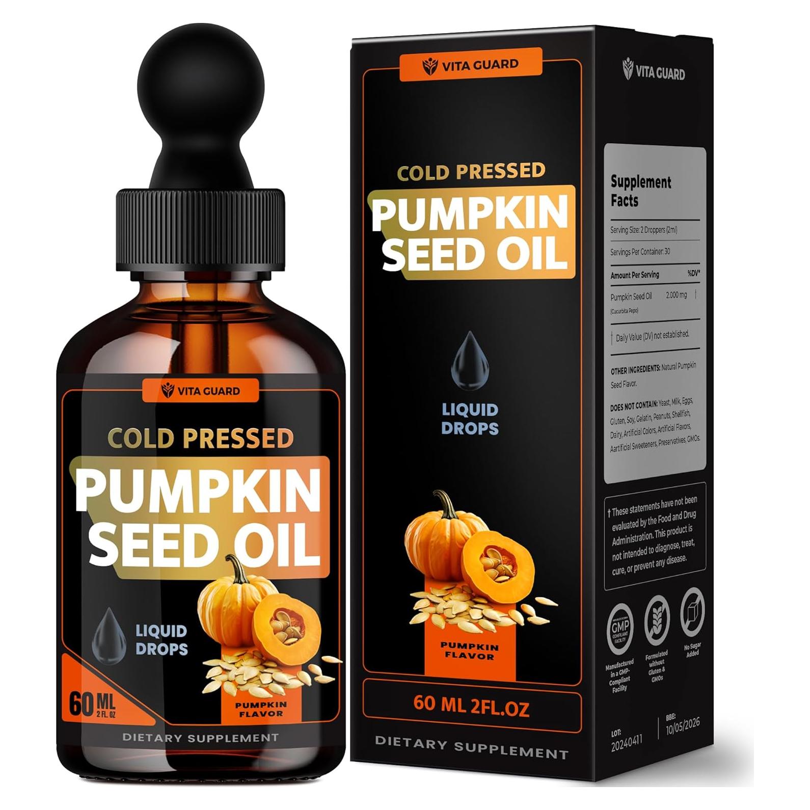 Aceite de Semilla de Calabaza Prensado en Frío Vita Guard 60ml