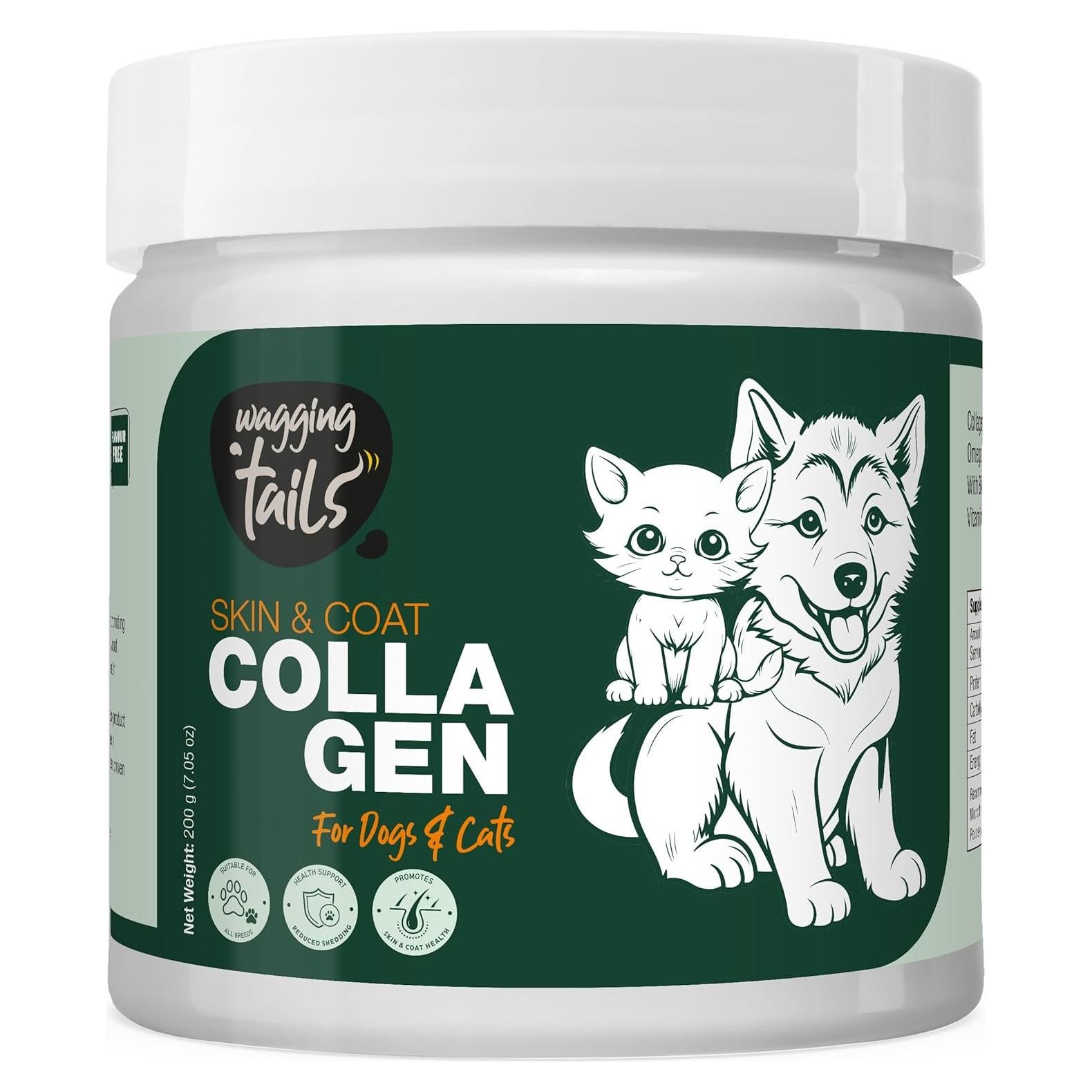 Polvo de colágeno para piel y abrigo Wagging Tails - 200 g