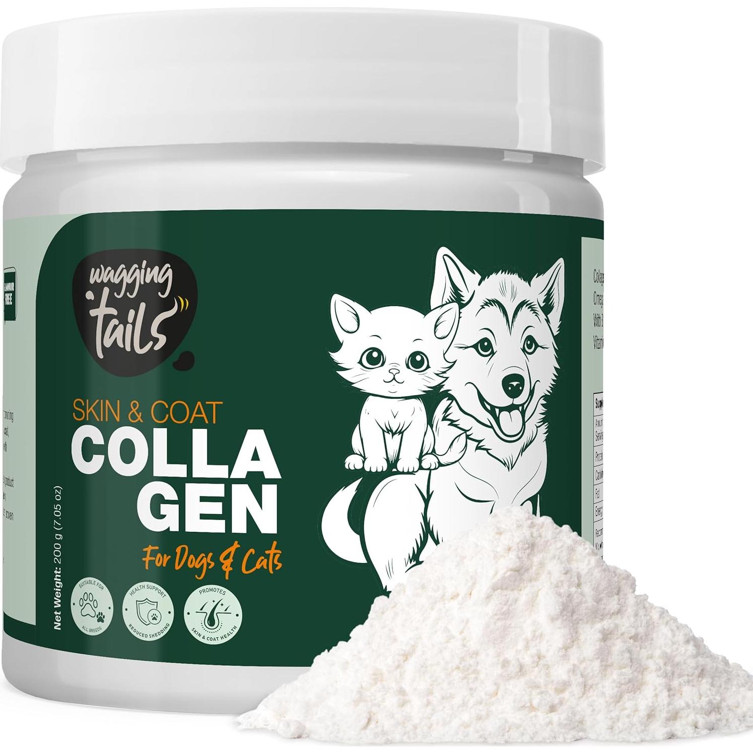 Polvo de colágeno para piel y abrigo Wagging Tails - 200 g