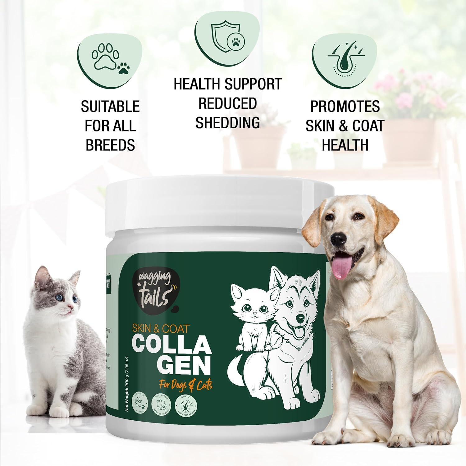 Polvo de colágeno para piel y abrigo Wagging Tails - 200 g